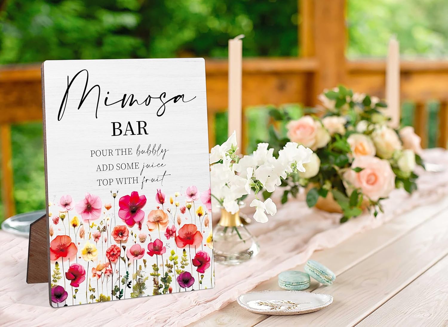 Mimosa Bar Bridal Shower Sign 5x7 Inches Wooden Decor