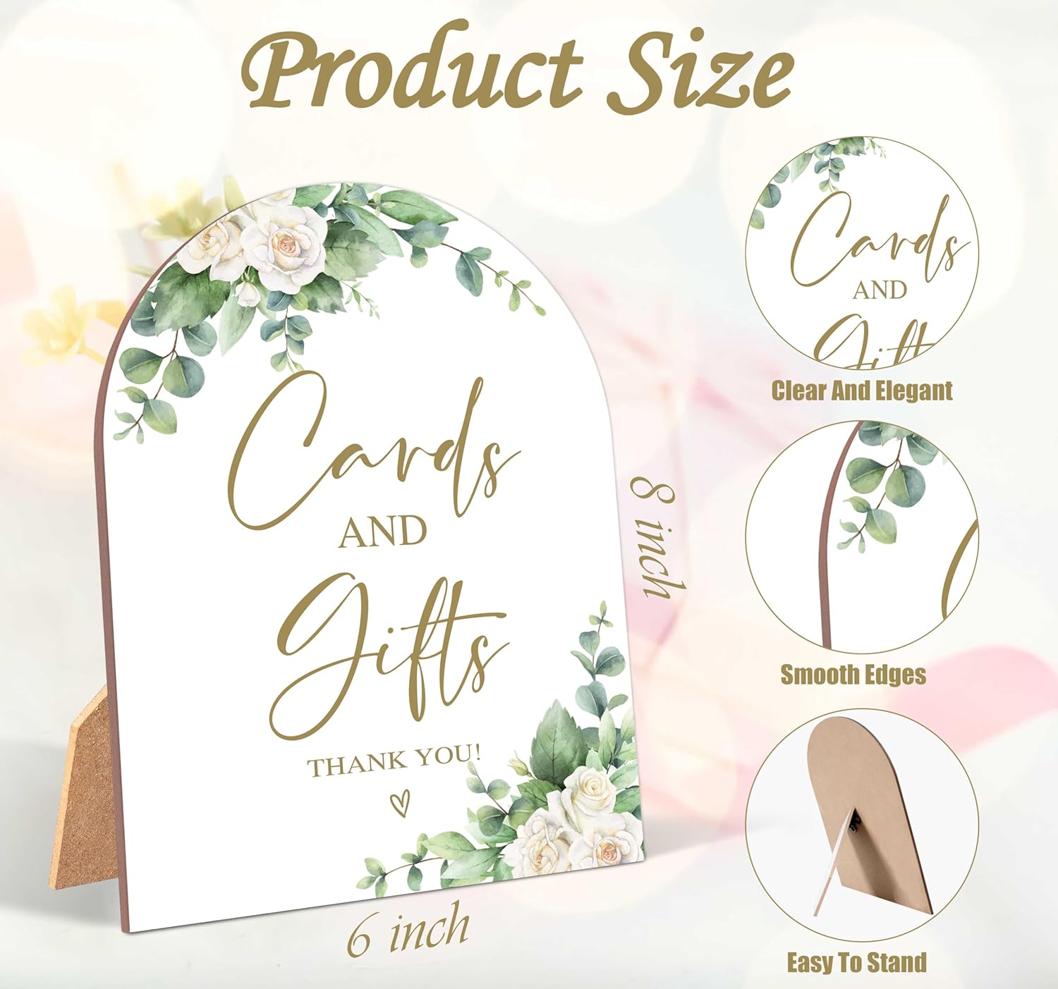White Rose Wedding Arch Sign with Stand 1