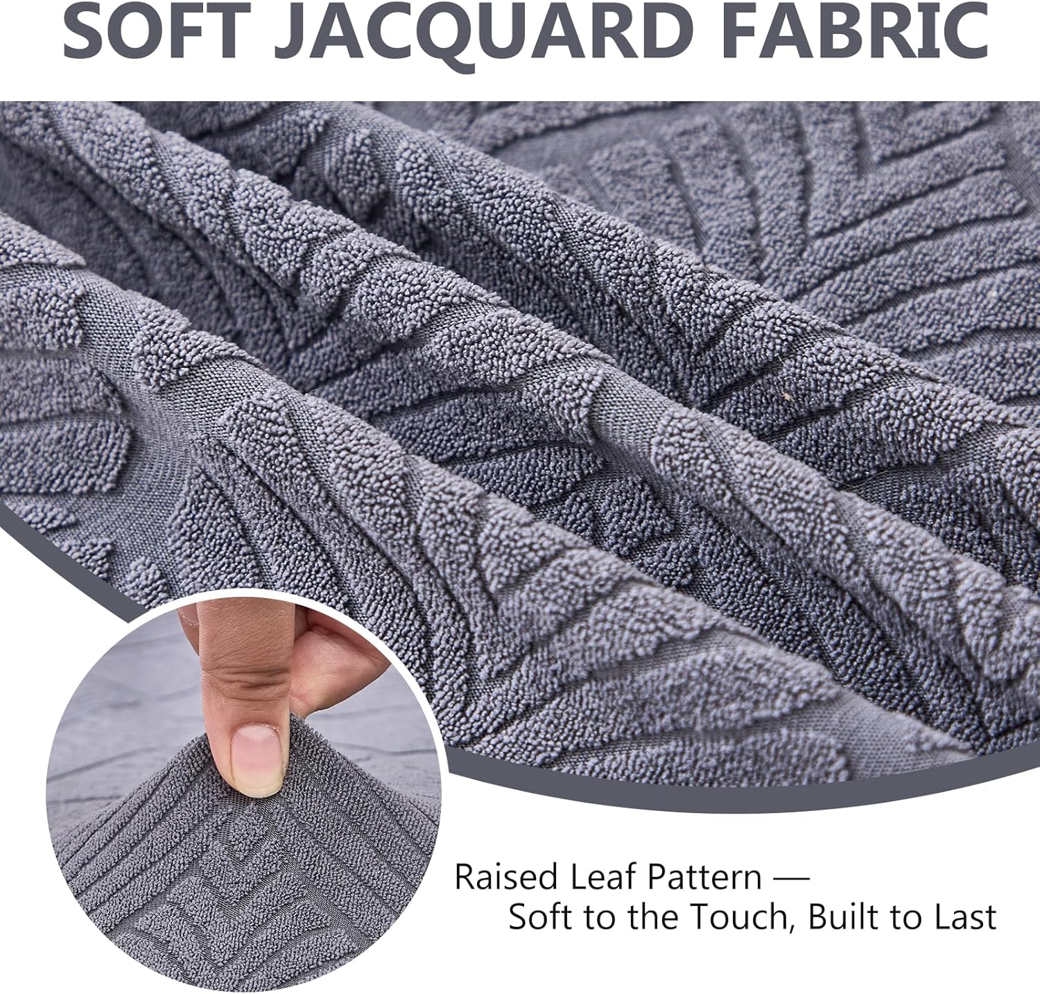 Genina Waterproof Couch Cushion Cover - Stretch Fit 1 Piece Dark Gray