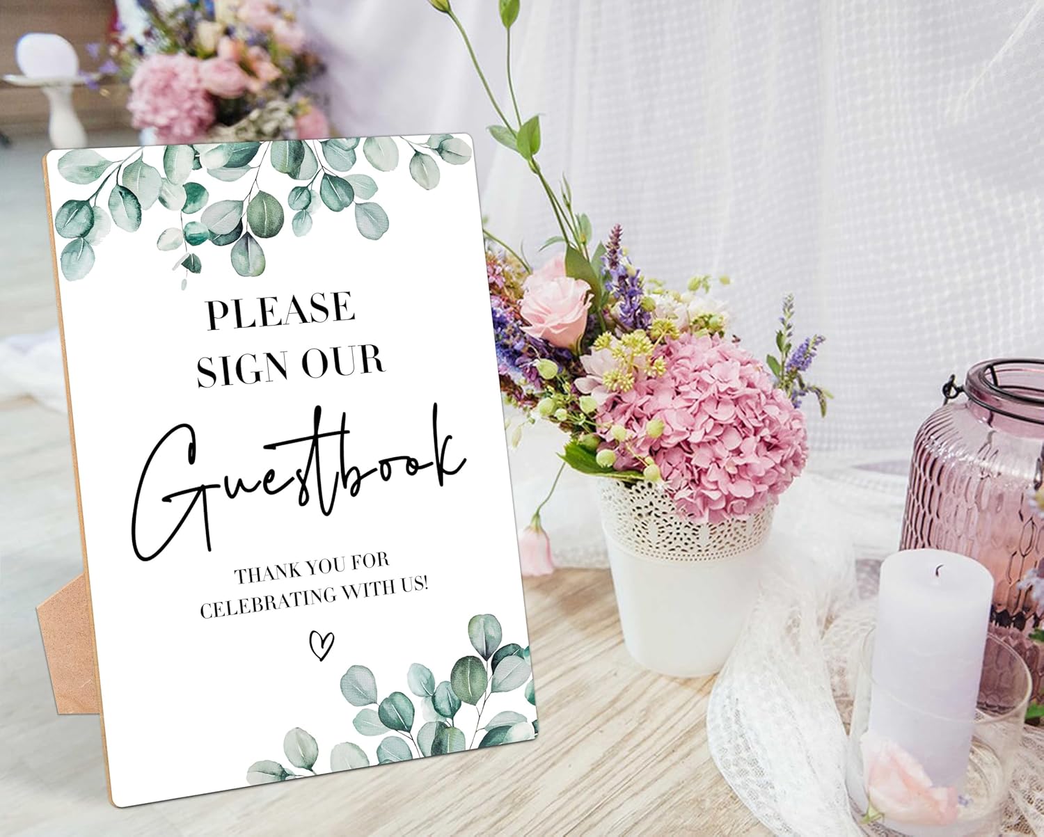 Guestbook Sign for Weddings with Stand Pack of 1