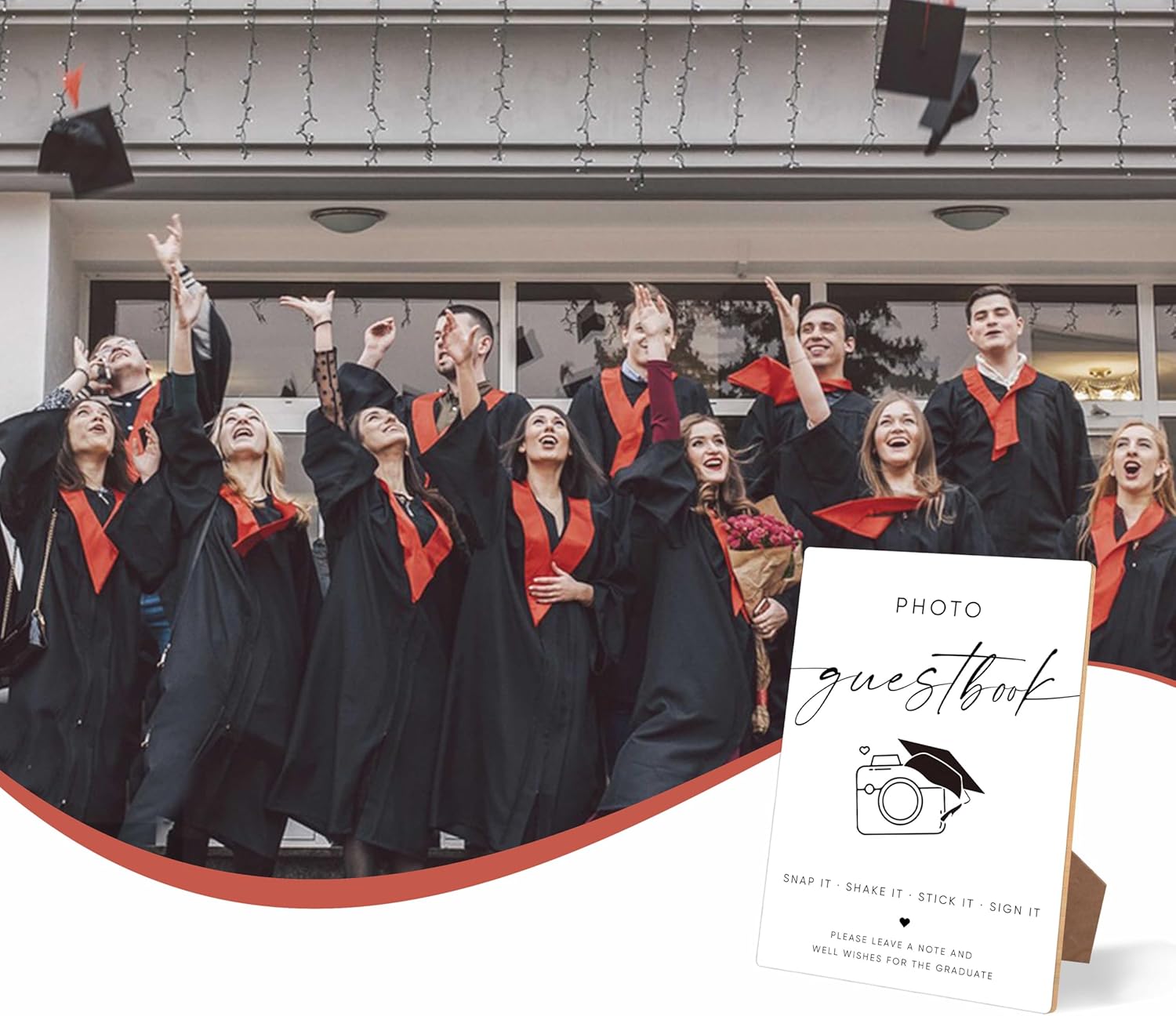 Graduation Photo Guest Book Sign with Stand