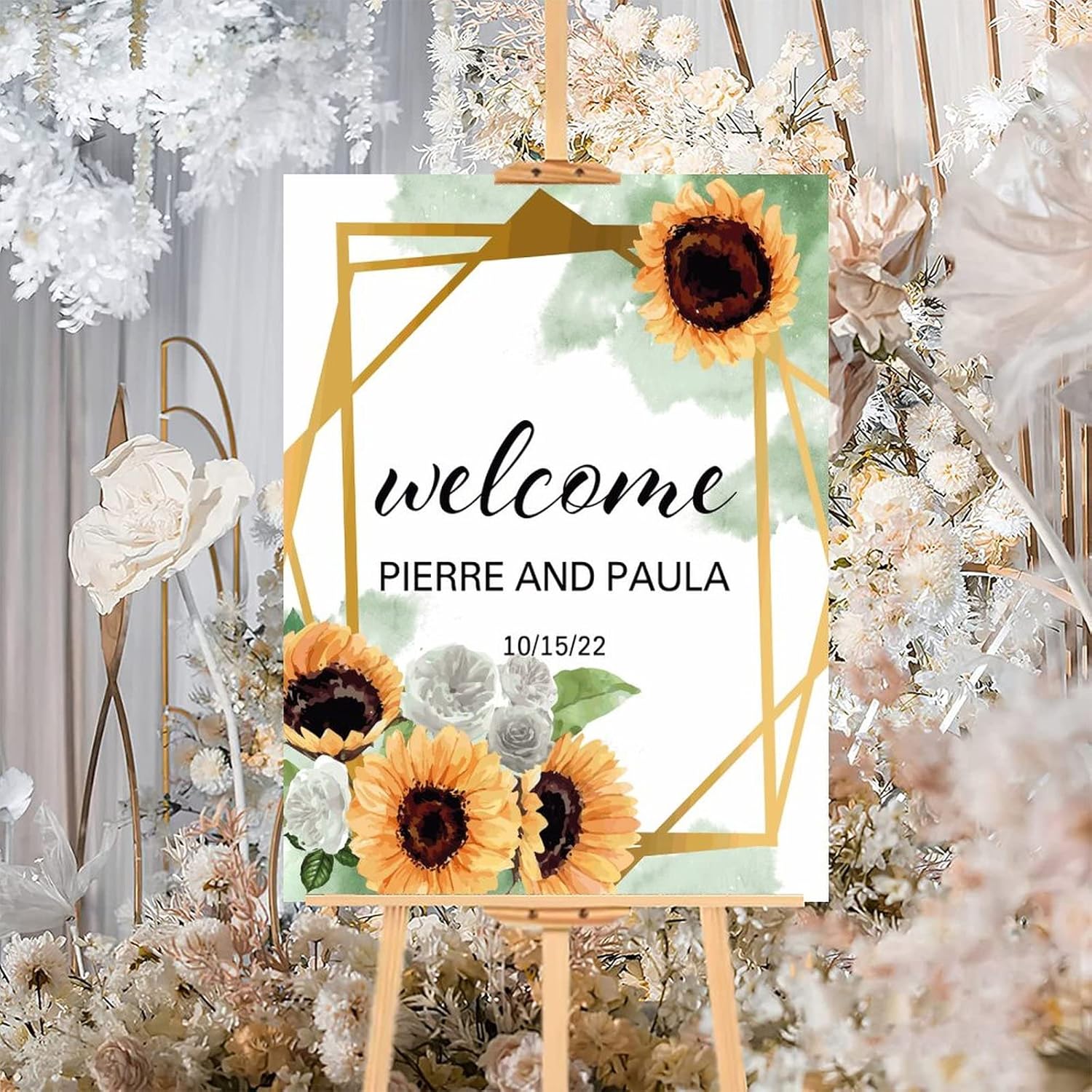 Alioyoit Wedding Welcome Sign 12x16 Inch Wood