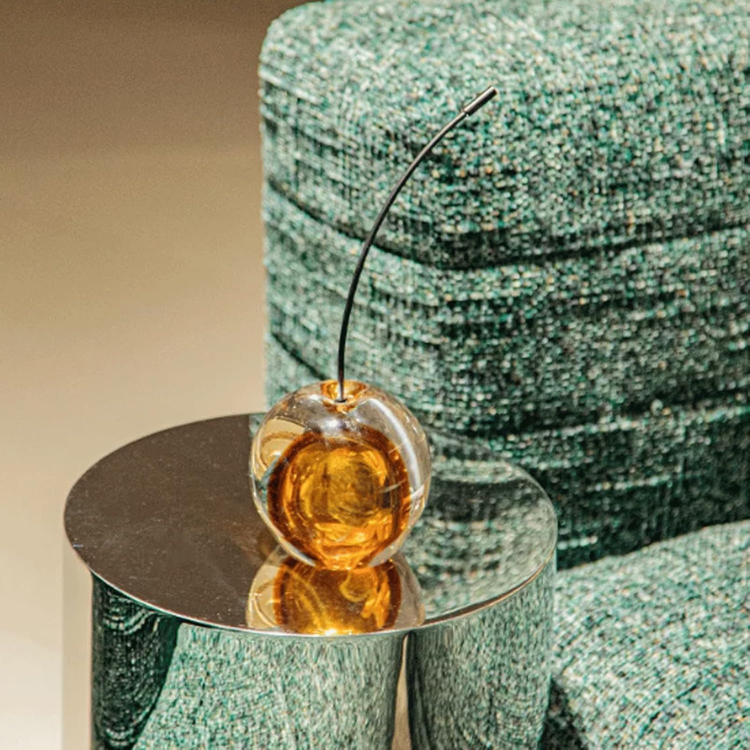 Crystal Glaze Artificial Cherry Sculpture Glass Home Decoration