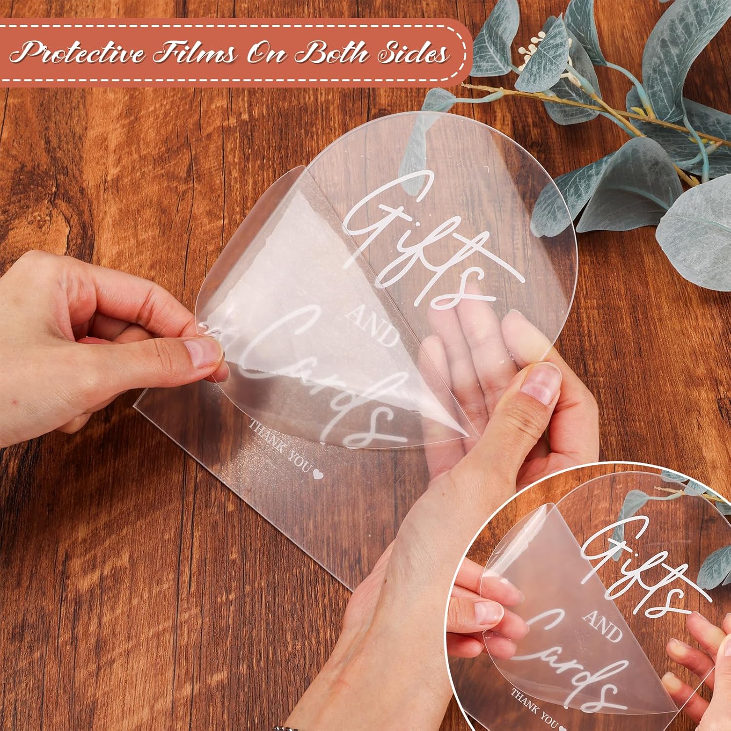 4pcs Clear Acrylic Wedding Signs for Ceremony and Reception