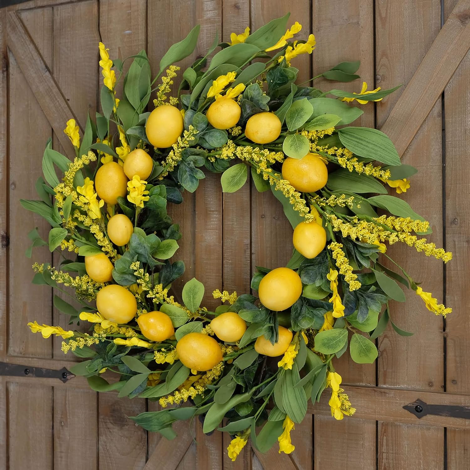 TEMPUS 20 Inch Artificial Lemon Wreath
