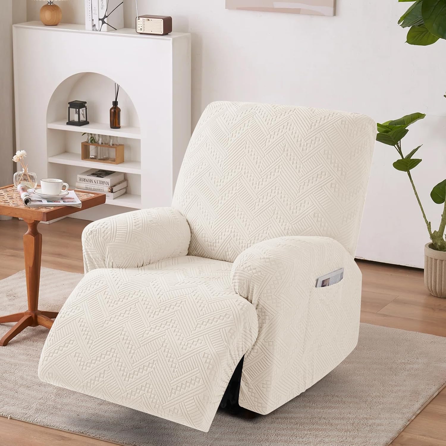 Ruaozz Recliner Sofa Cover with Pockets and Elastic Bottom