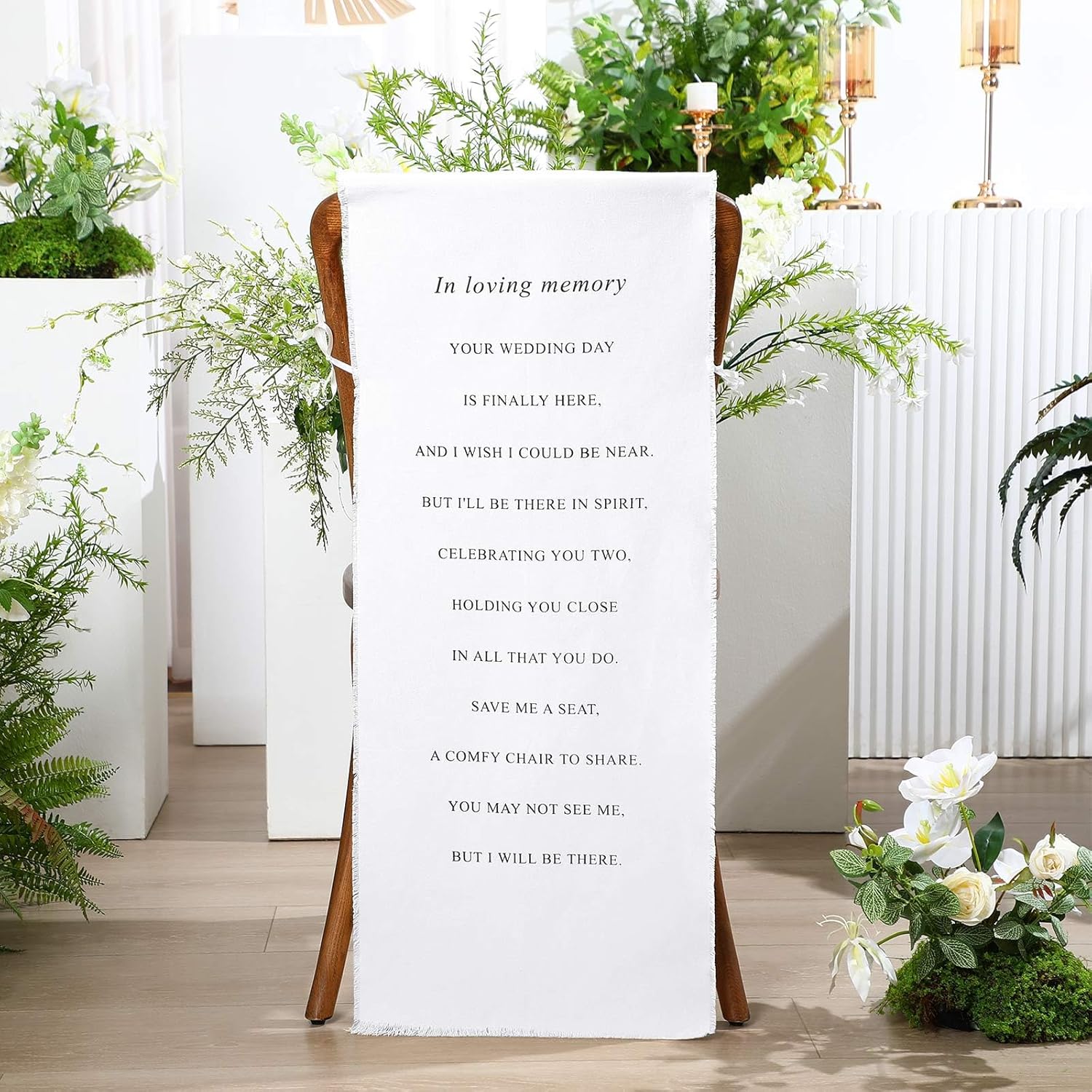 Loving Memory Wedding Chair Sign Banner