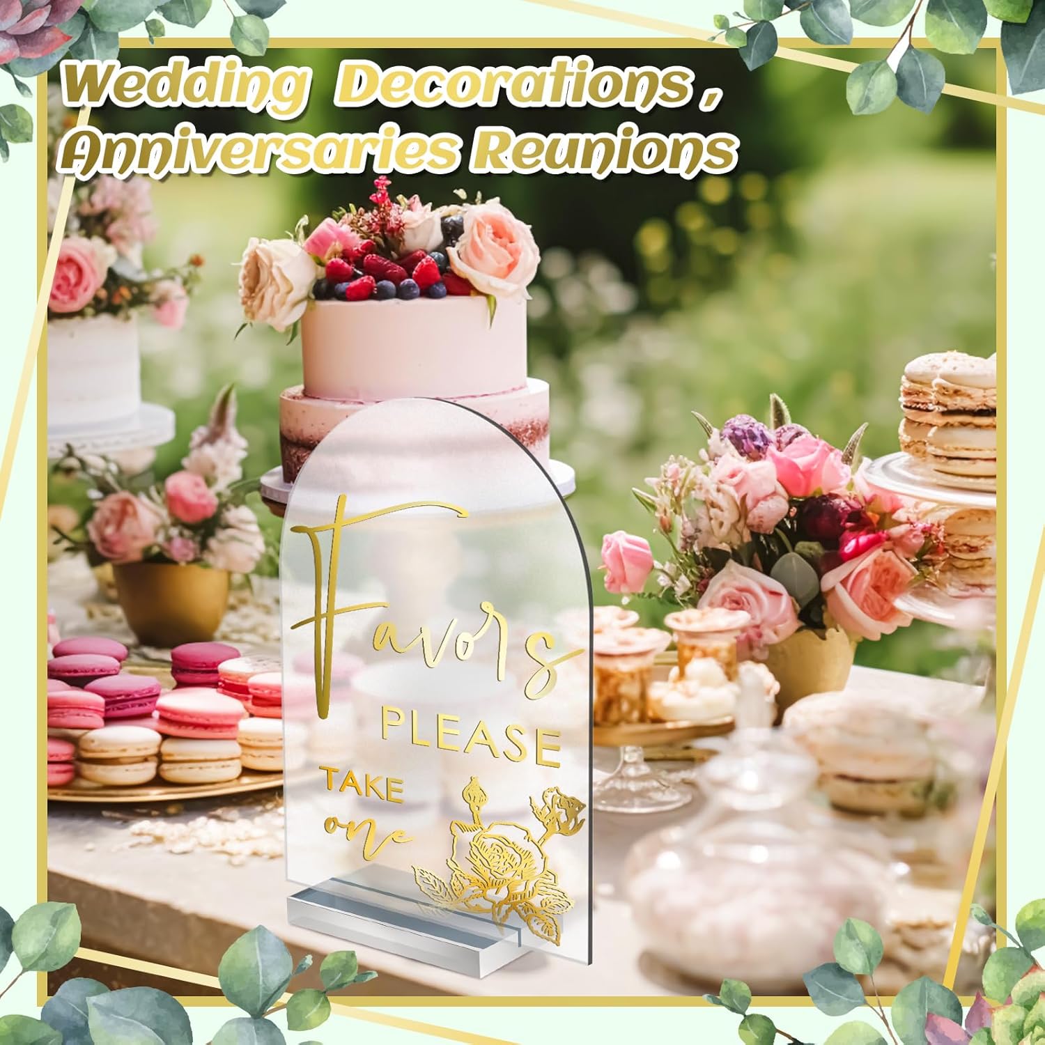 Chunful 4 Pc Clear Acrylic Wedding Sign with Stand
