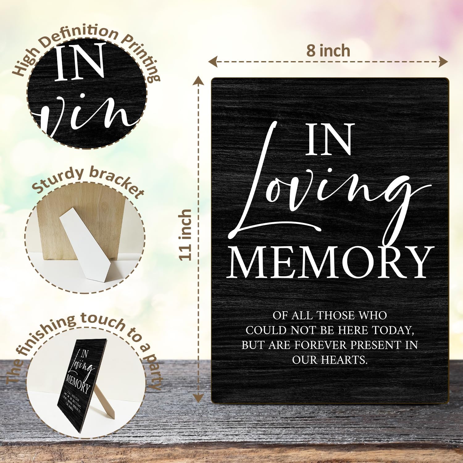 In Loving Memory Wedding Sign with Stand 8x11 Inch 1