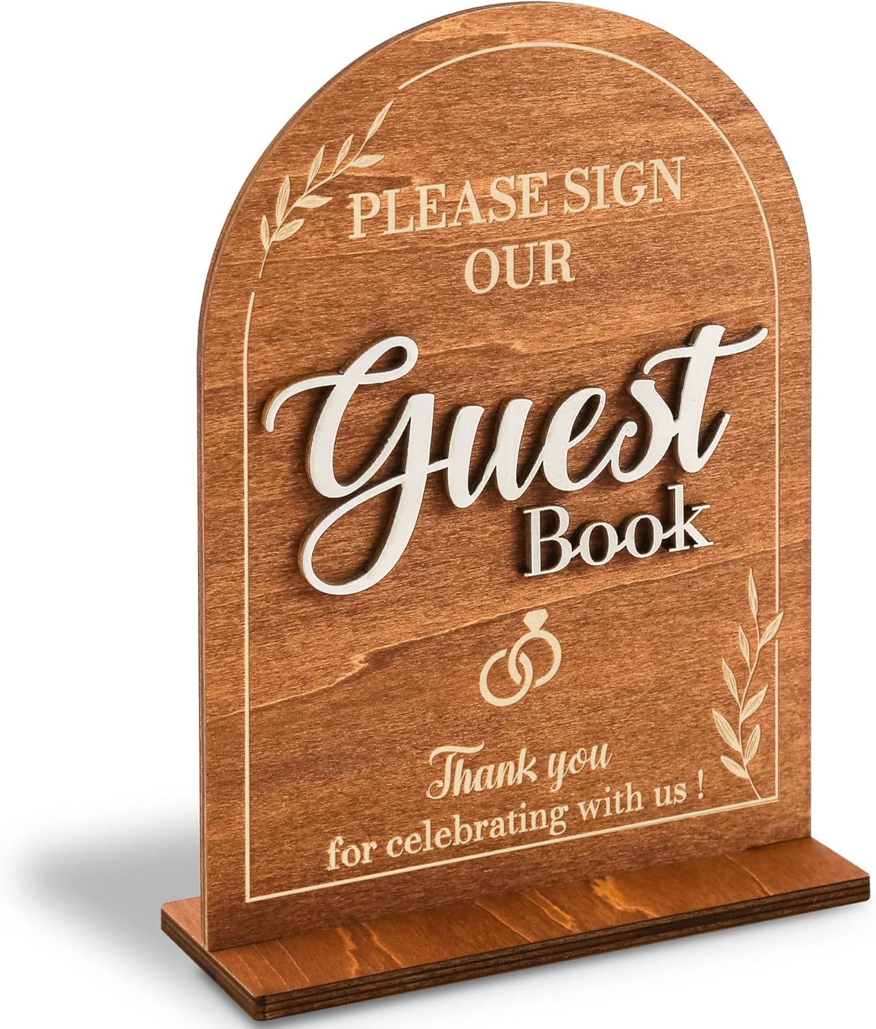 Rustic Wedding Guest Book Sign With Stand