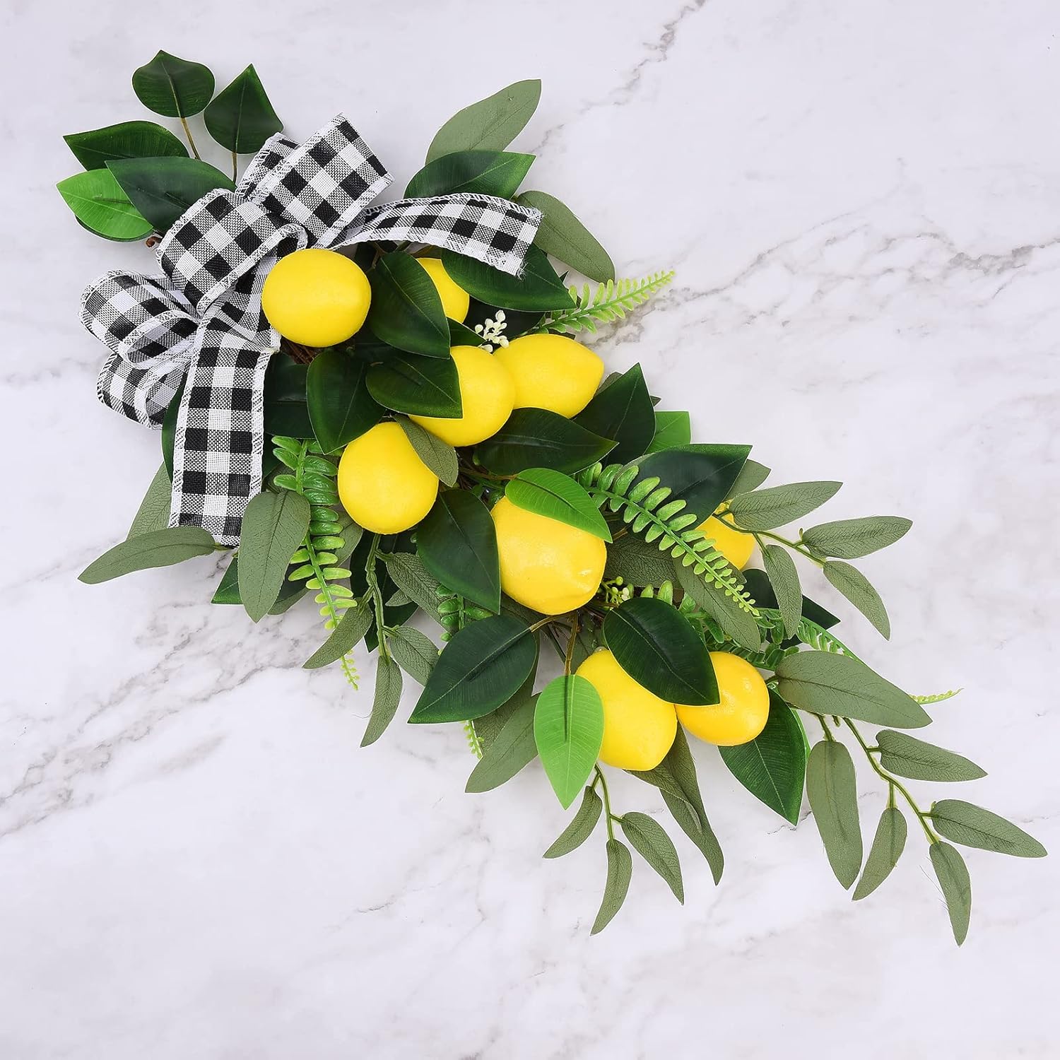 24 Inch Artificial Lemon Teardrop Swag for Front Door