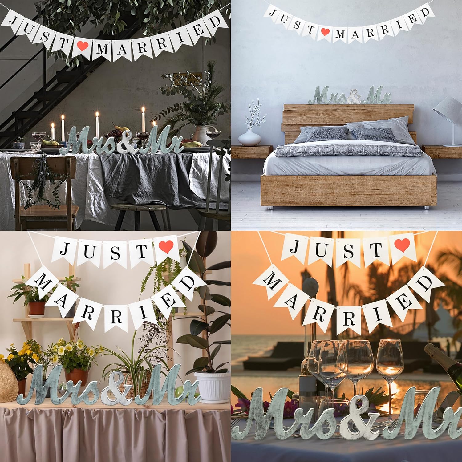Mr and Mrs Wooden Wedding Sign Decorations