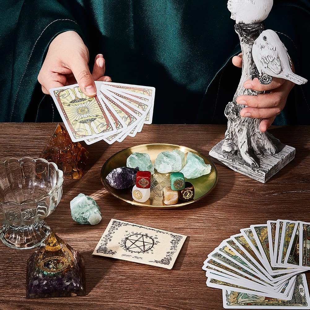Hexagram Tarot Altar Plate Candle Holder with Decorative Tray