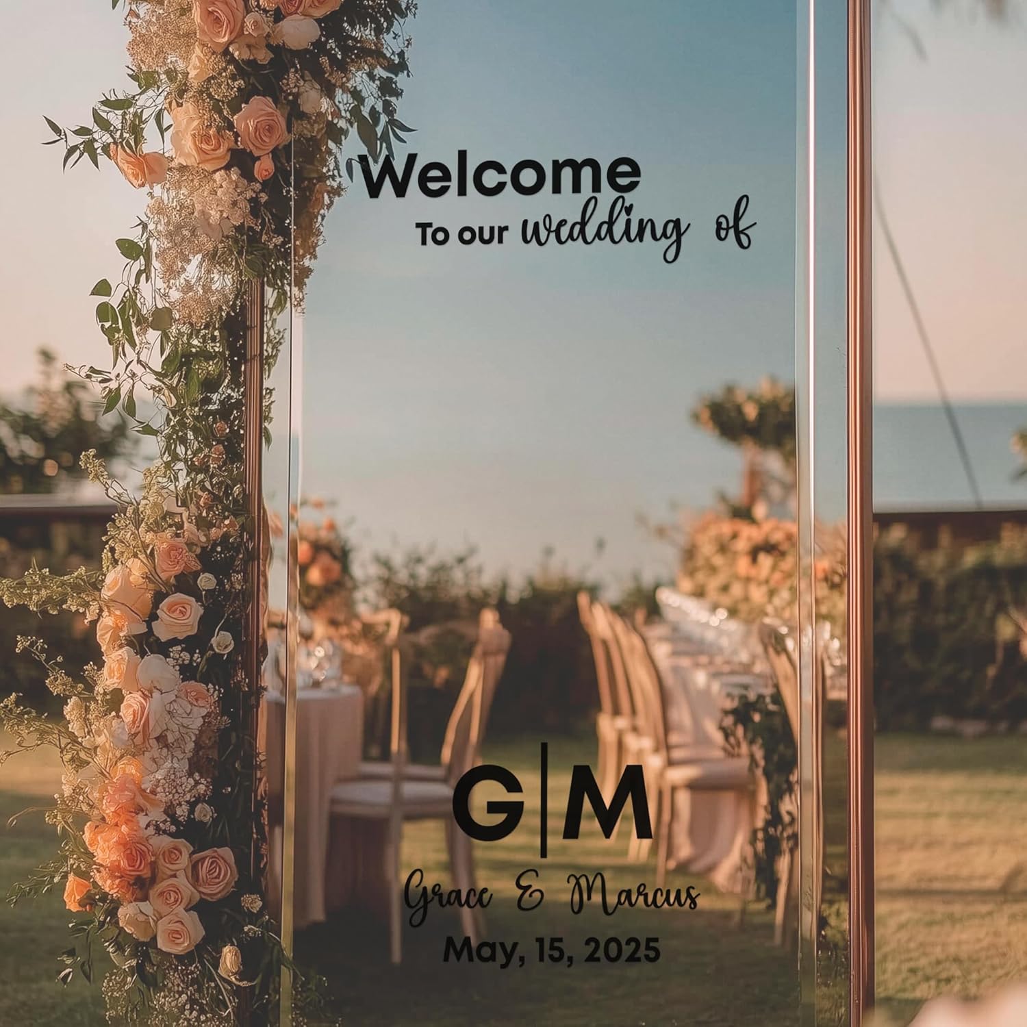 EGD Custom Wedding Mirror Welcome Sign