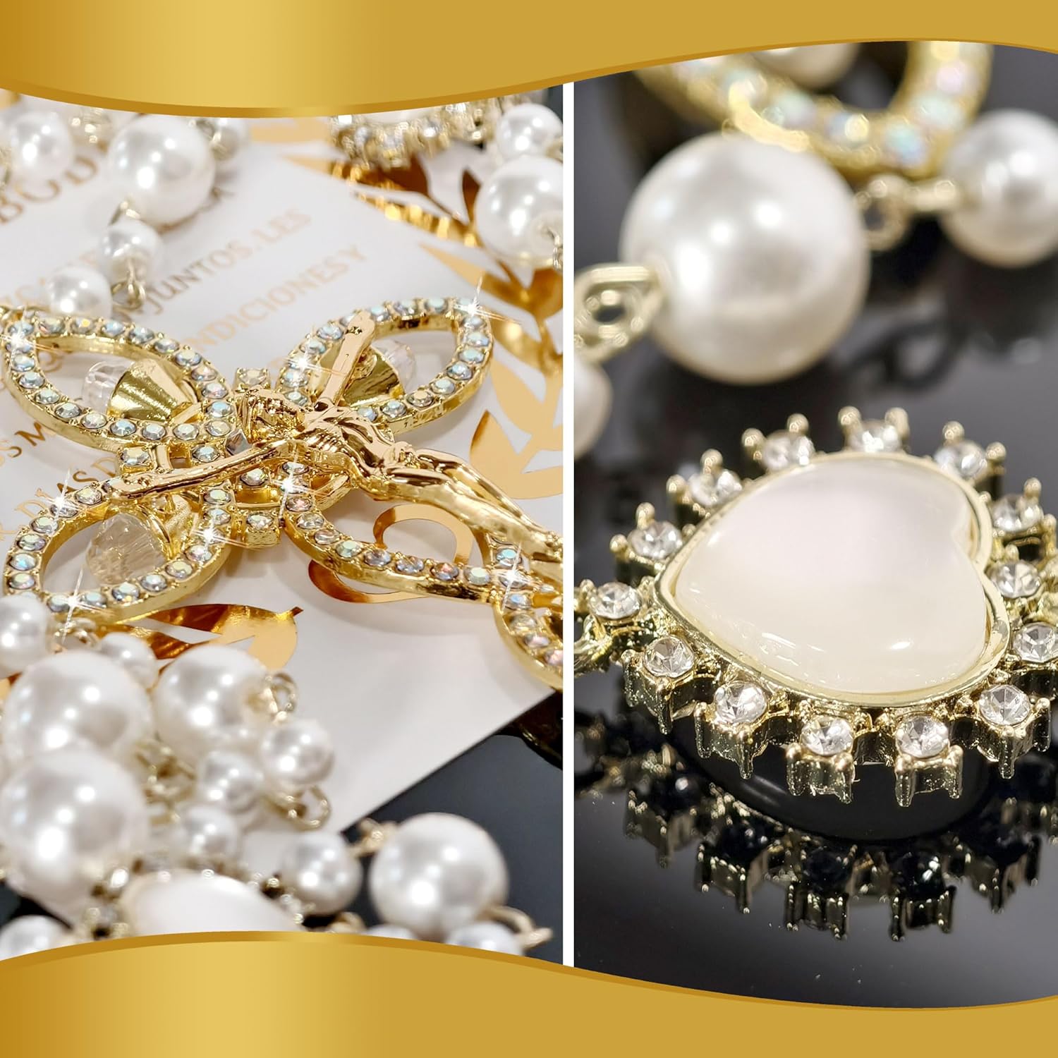 Catholic Wedding Set Arras and Lazo with Jewelry Box