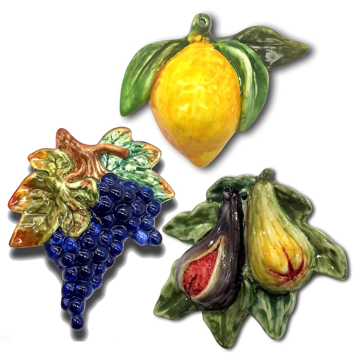 Italian Ceramic Fruits Wall Decor Accents 1
