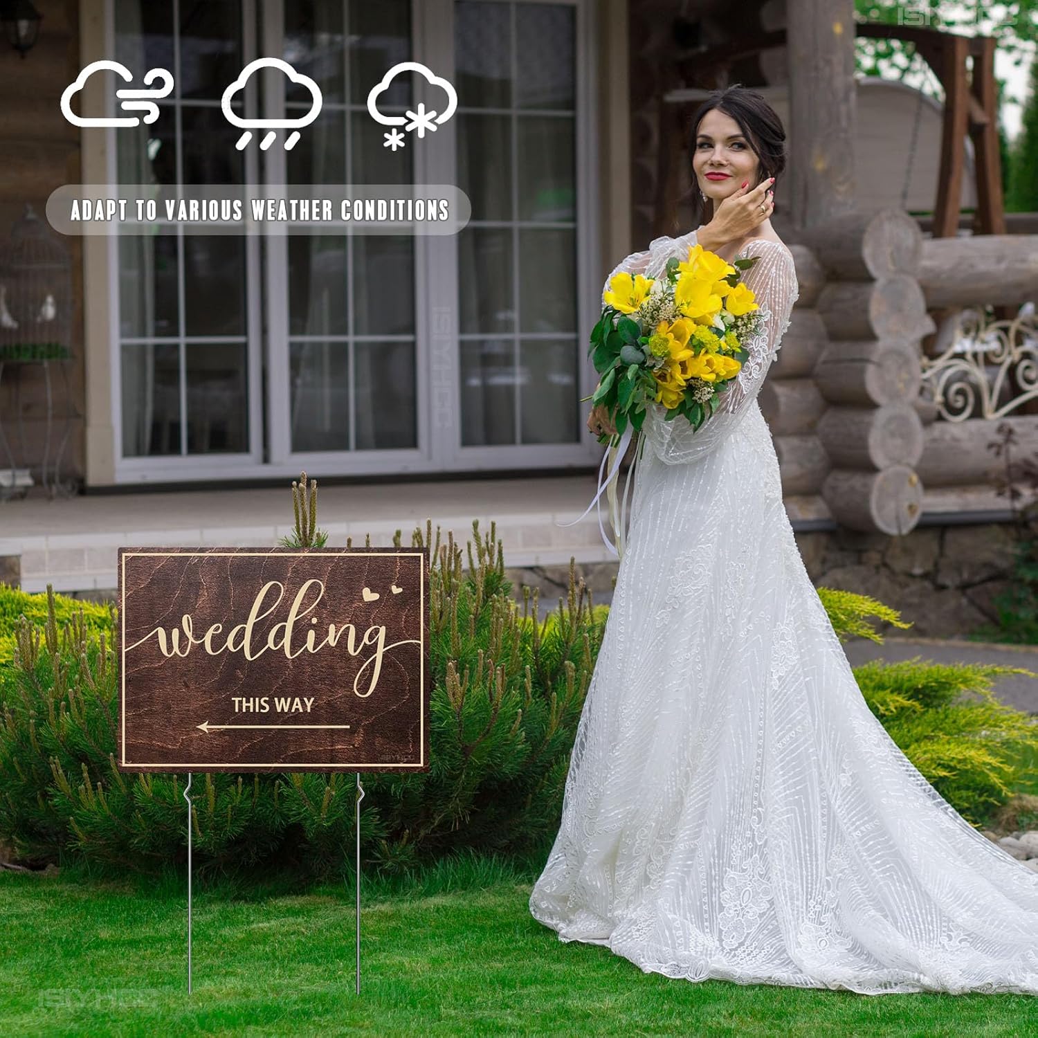 9-Piece Wedding This Way Sign Kit with Stakes