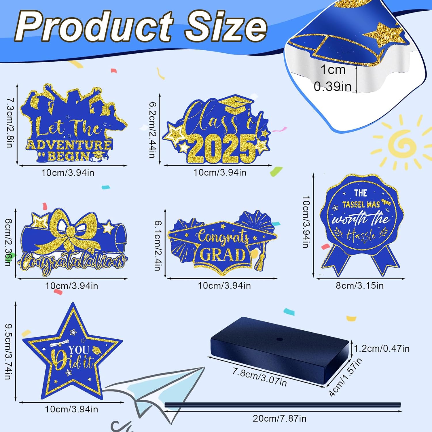 Yousoontic 6 Pcs Graduation Wooden Signs Decor Centerpieces