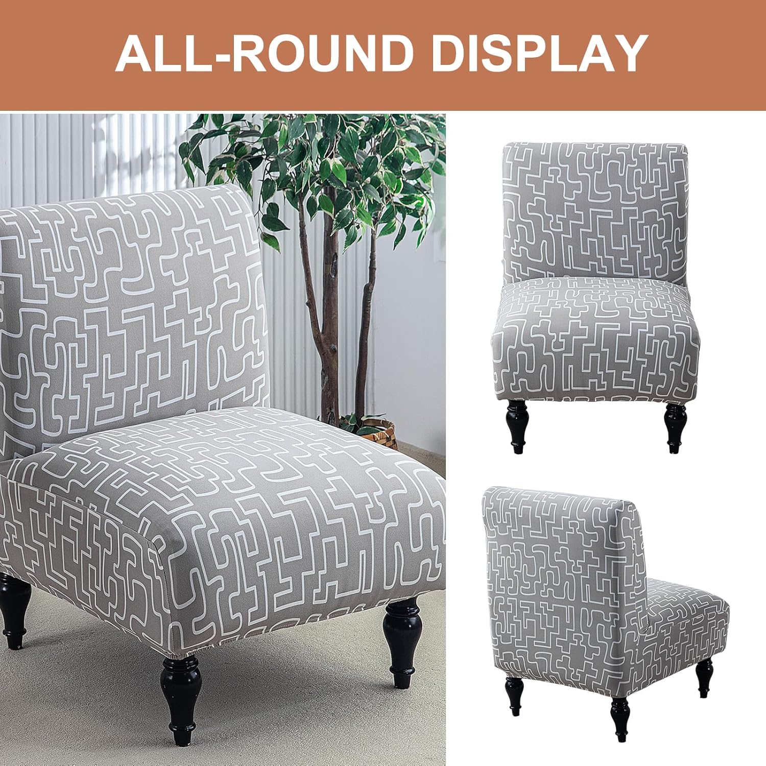 Eco-Ancheng Armless Chair Slipcover for Living Room and Hotel