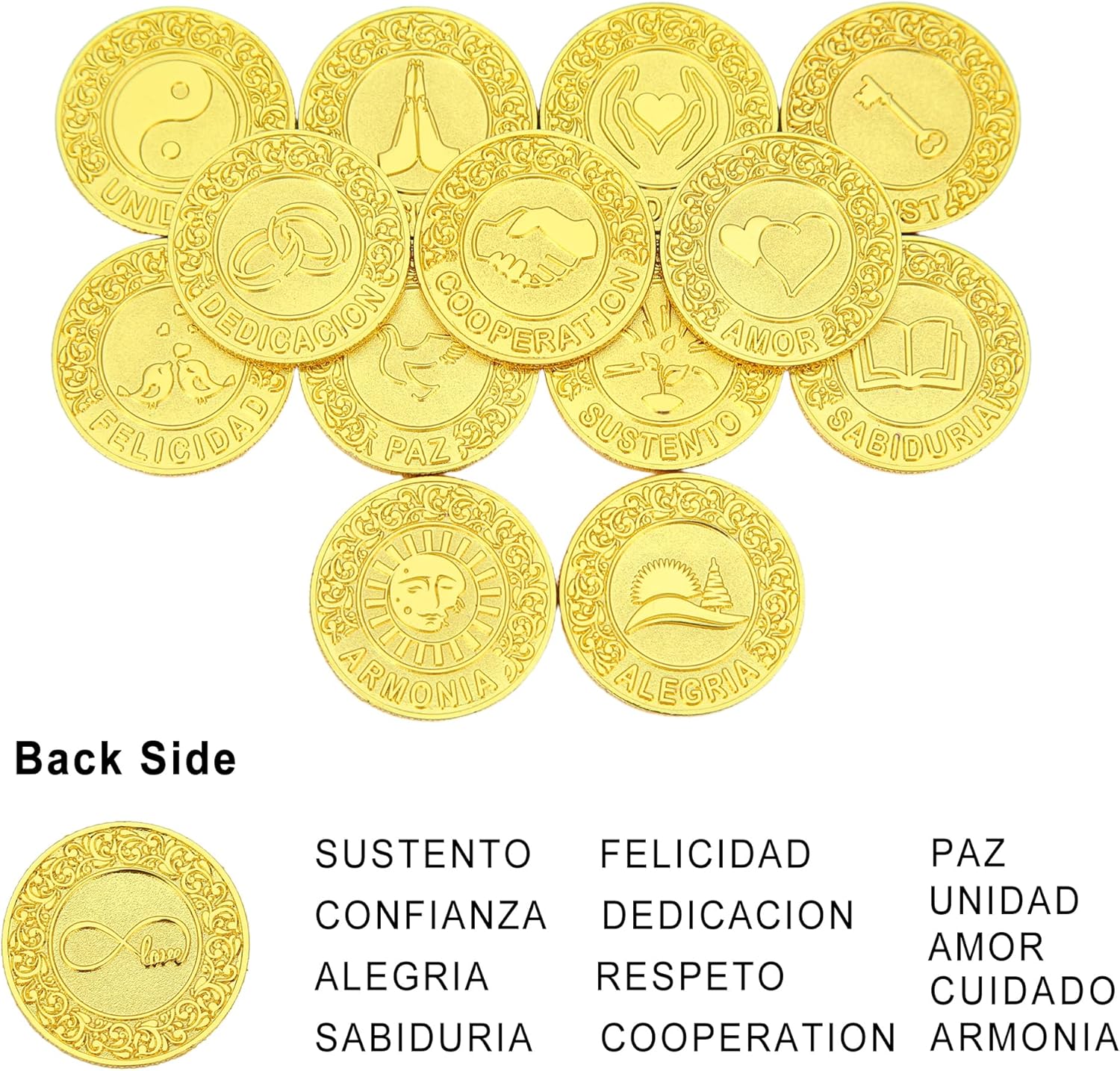 TINGKU Gold Spanish Wedding Coins Set with Tray