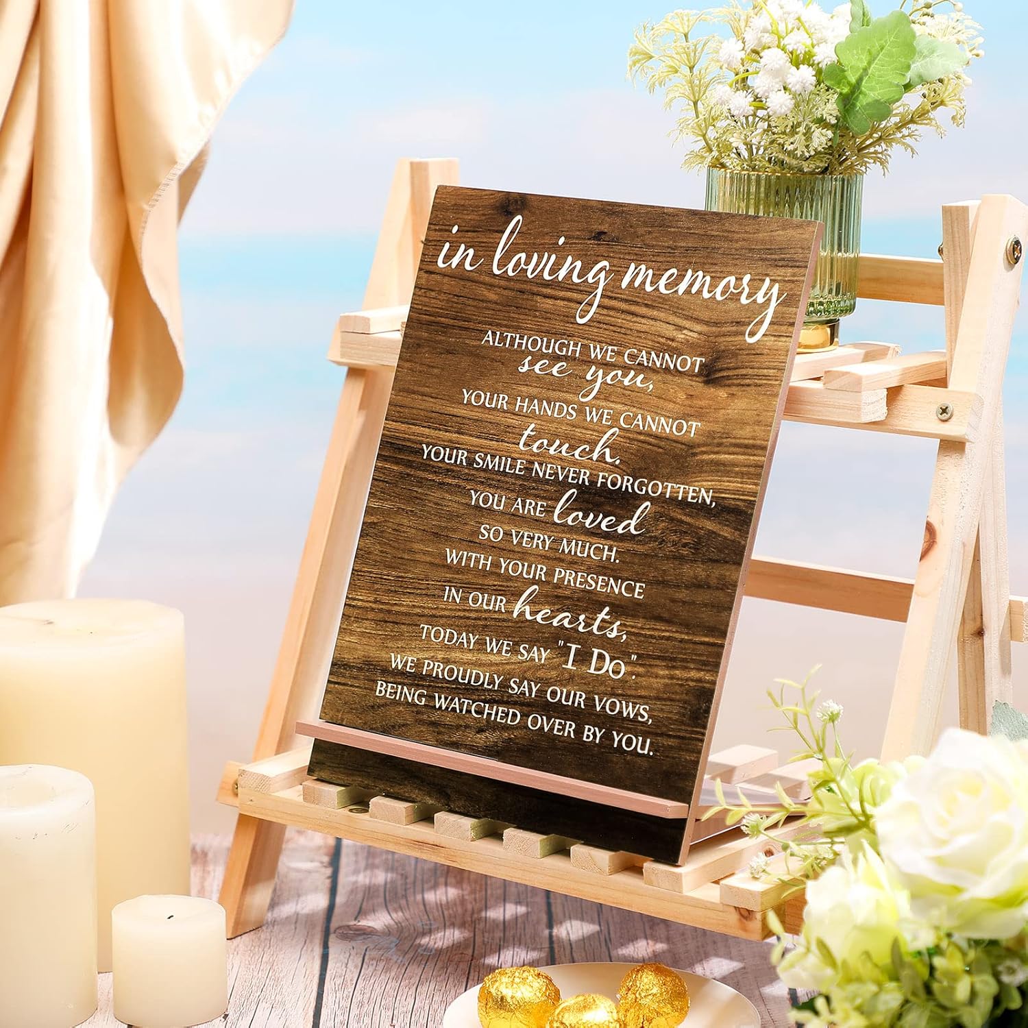 Chunful Memorial Wedding Sign Classic Wood Acrylic Decor