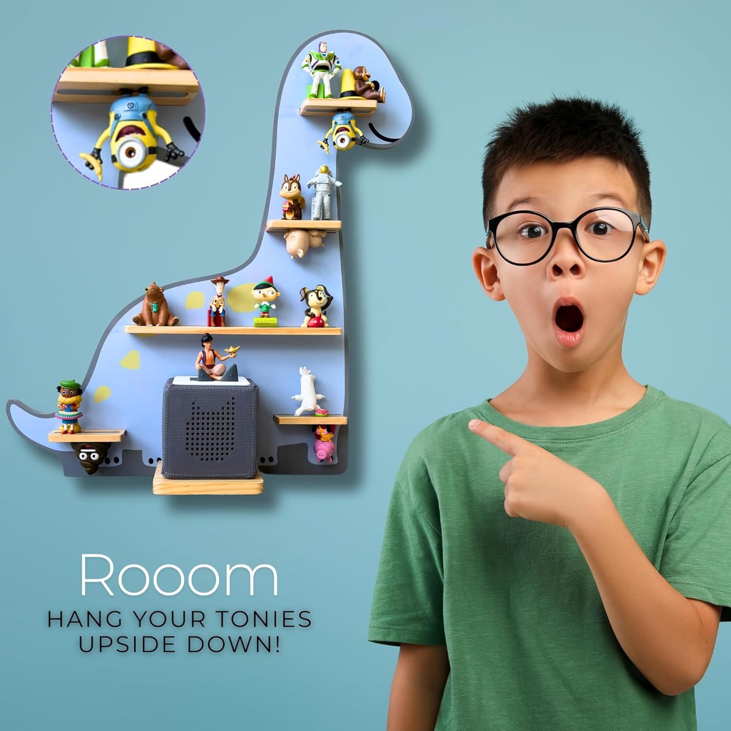 BigStep Large Dinosaur Magnetic Shelf for Toniebox