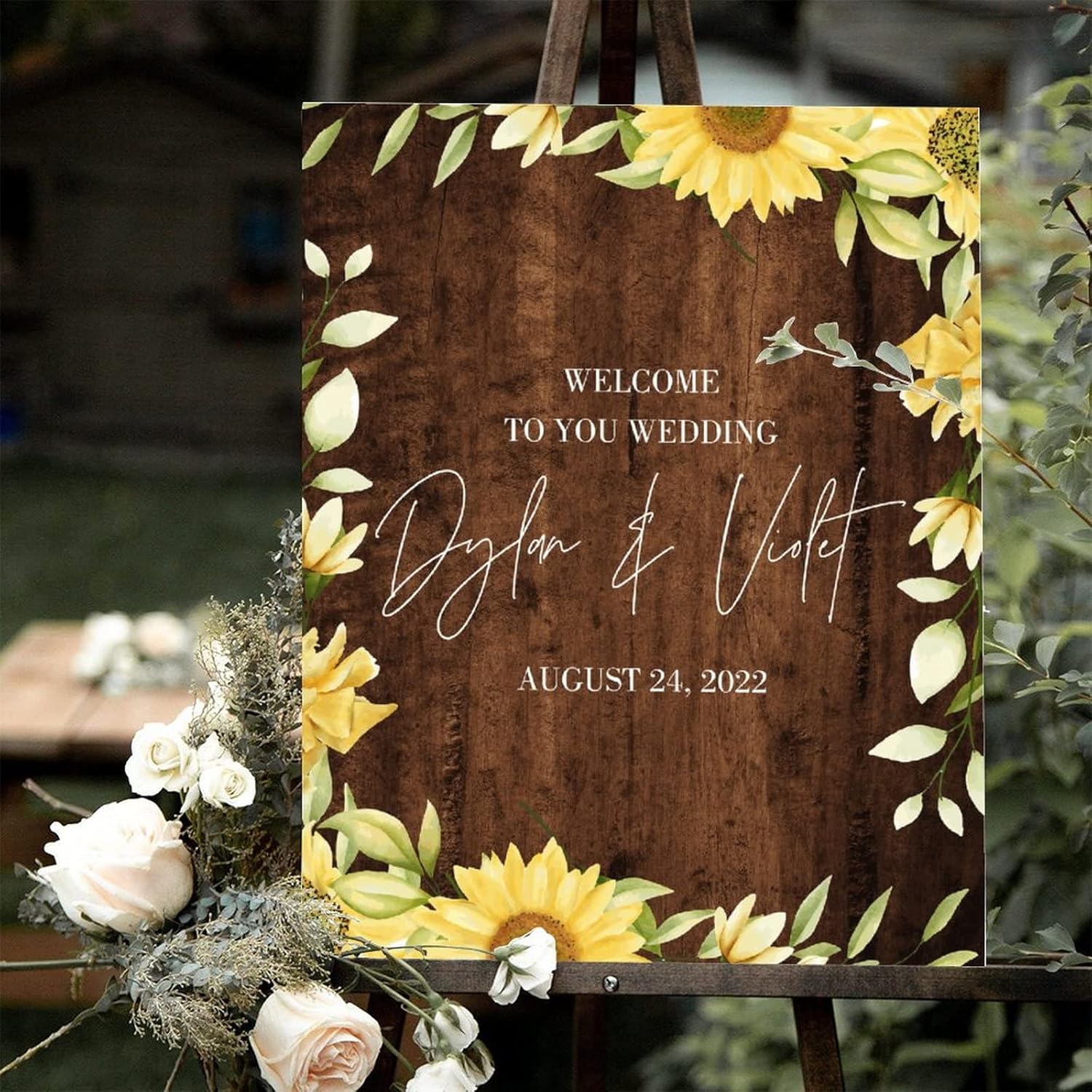 Customizable Rustic Wood Wedding Welcome Sign