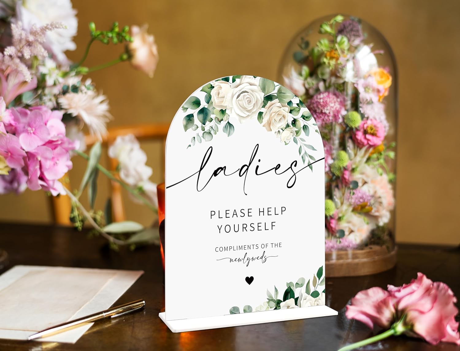 Wedding Bathroom Basket Supplies Acrylic Sign Set
