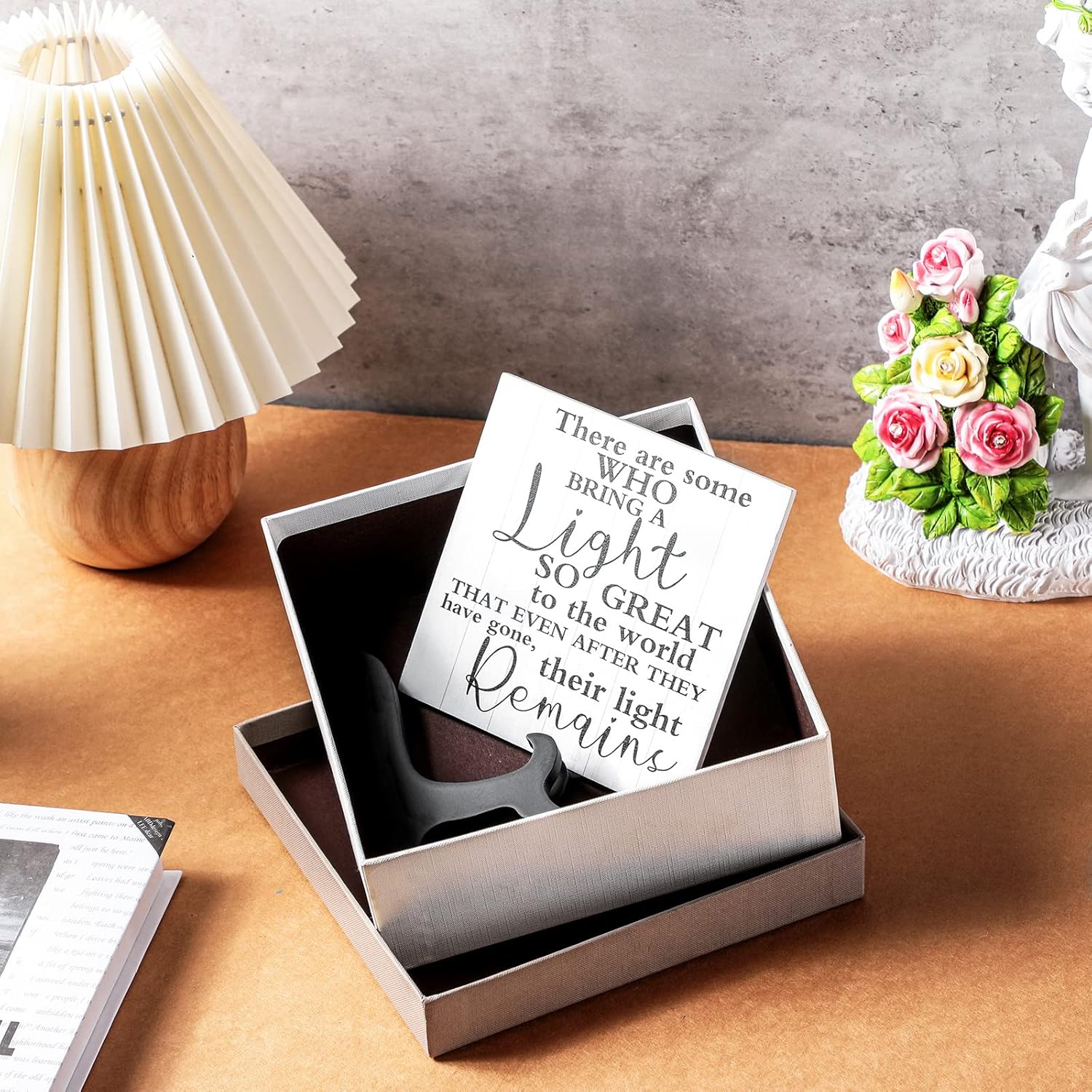 Sympathy Wooden Stand Decor for Grief and Remembrance