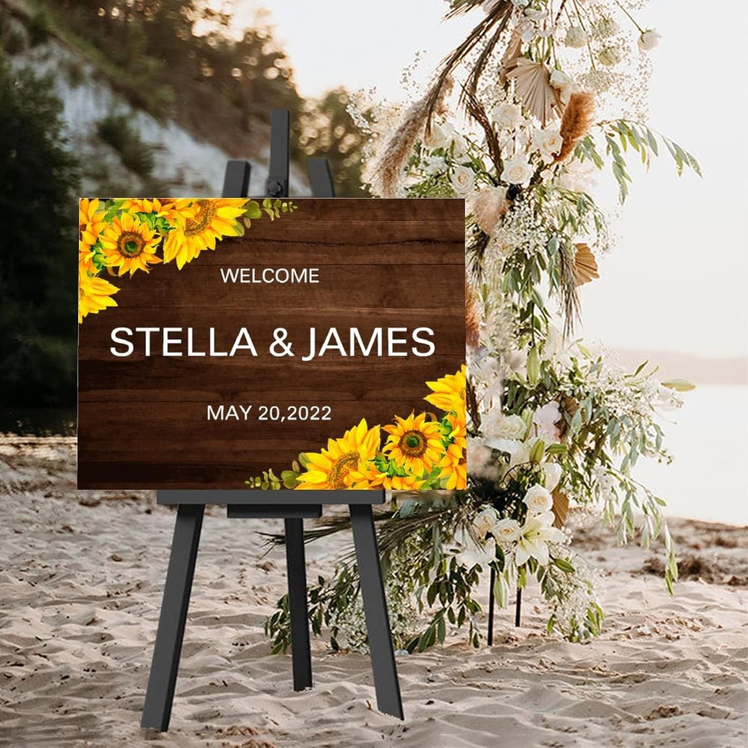 Alioyoit Wedding Welcome Sign with Sunflowers 1