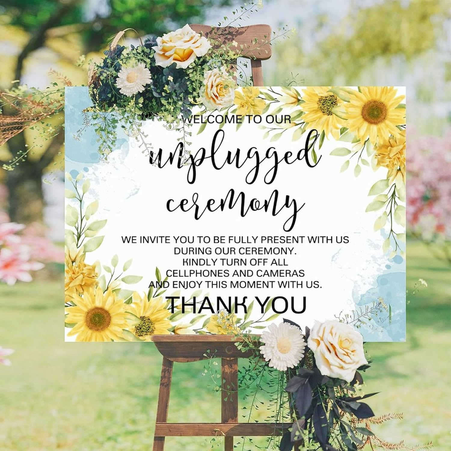 Customizable Luxury Wood Wedding Welcome Sign 12x16 Inch