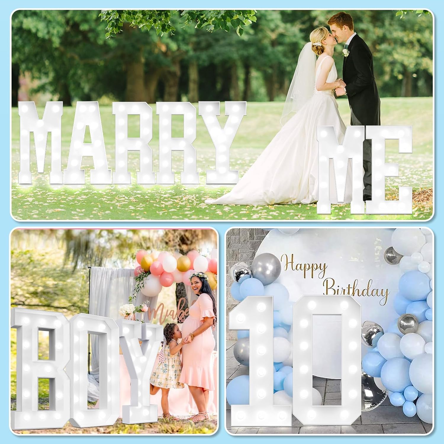 Ledio 4FT Light Up Letters A for Party Decorations