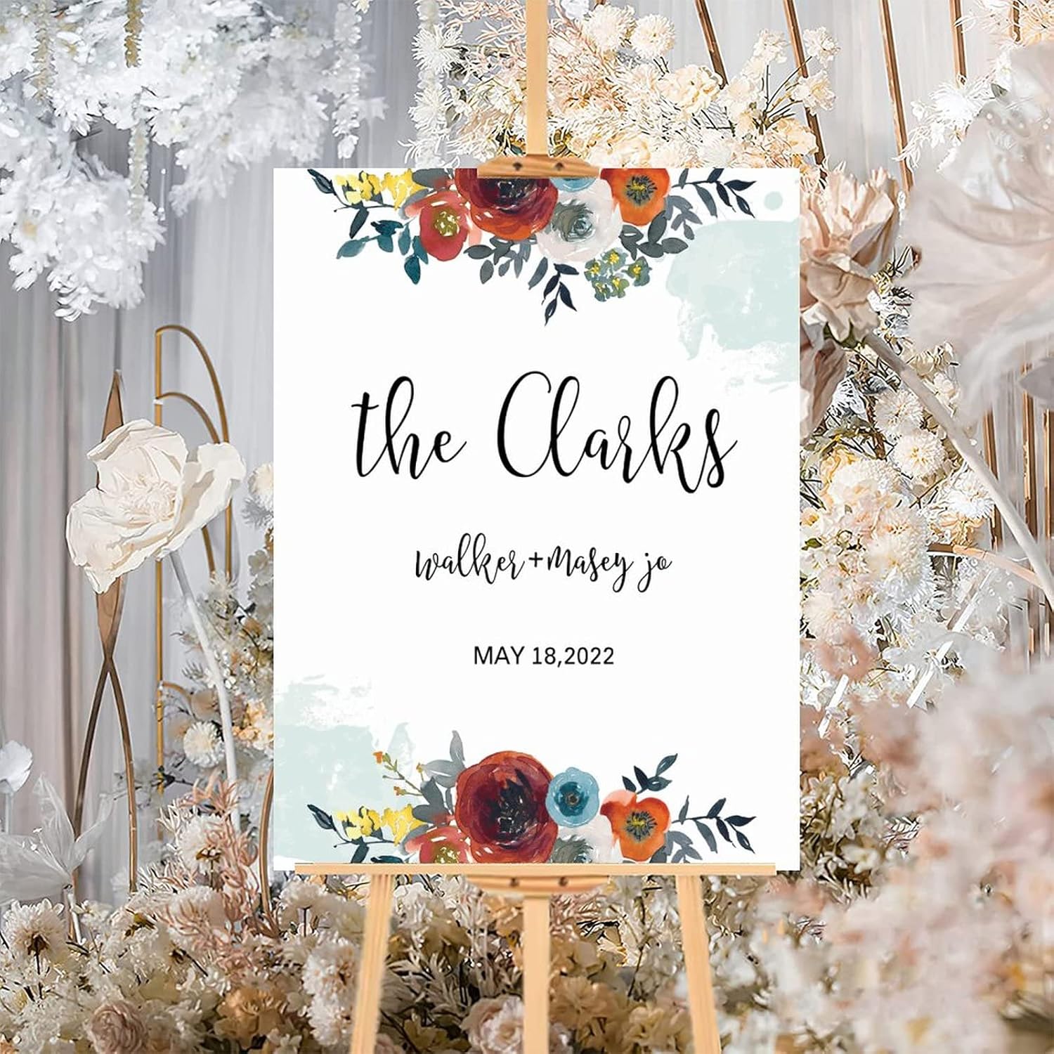 Personalized Wedding Welcome Sign Elegant Wood 12x16 Inch