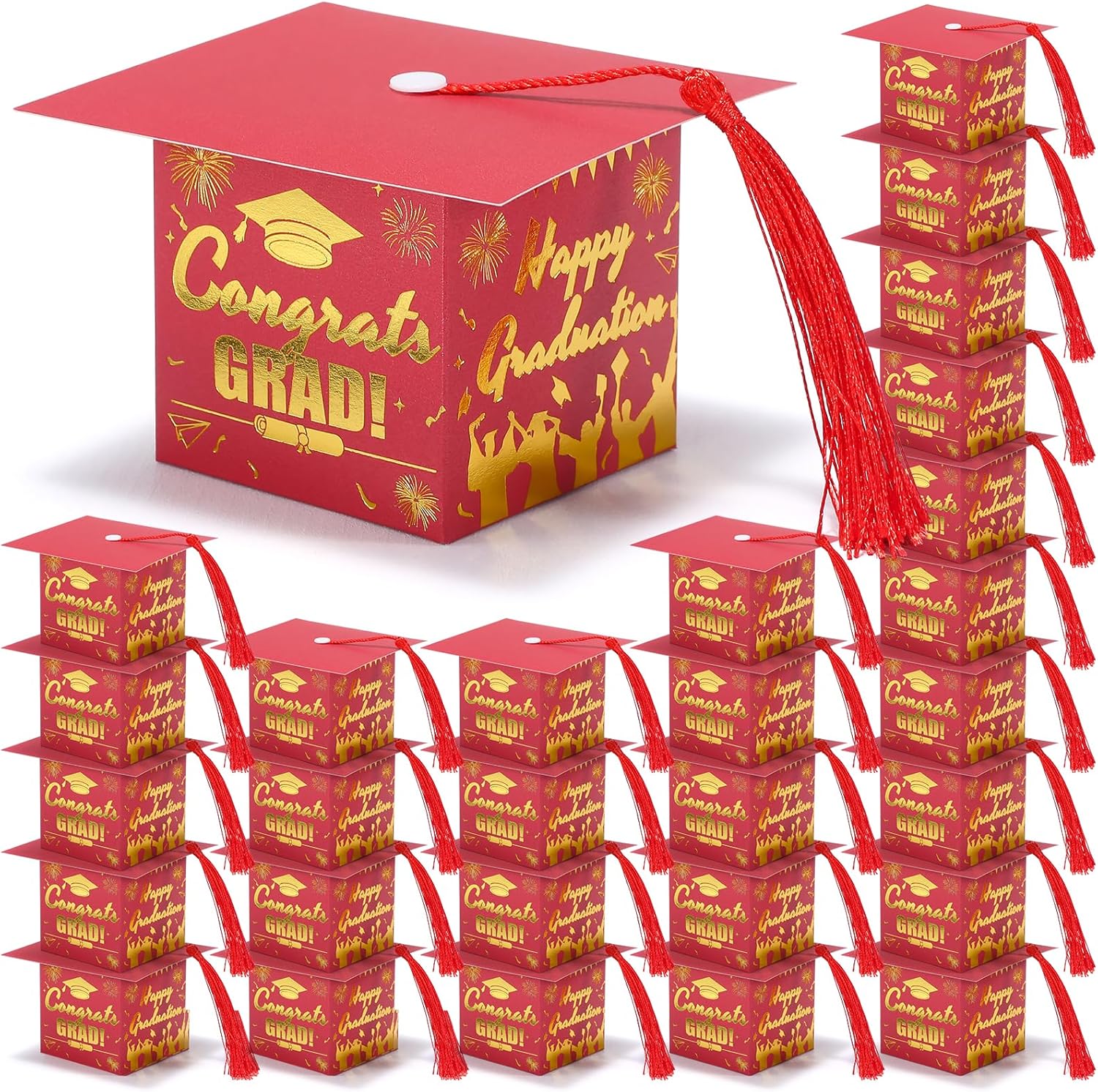 COTOPHER 36 Pack Mini Graduation Cap Gift Boxes with Tassel