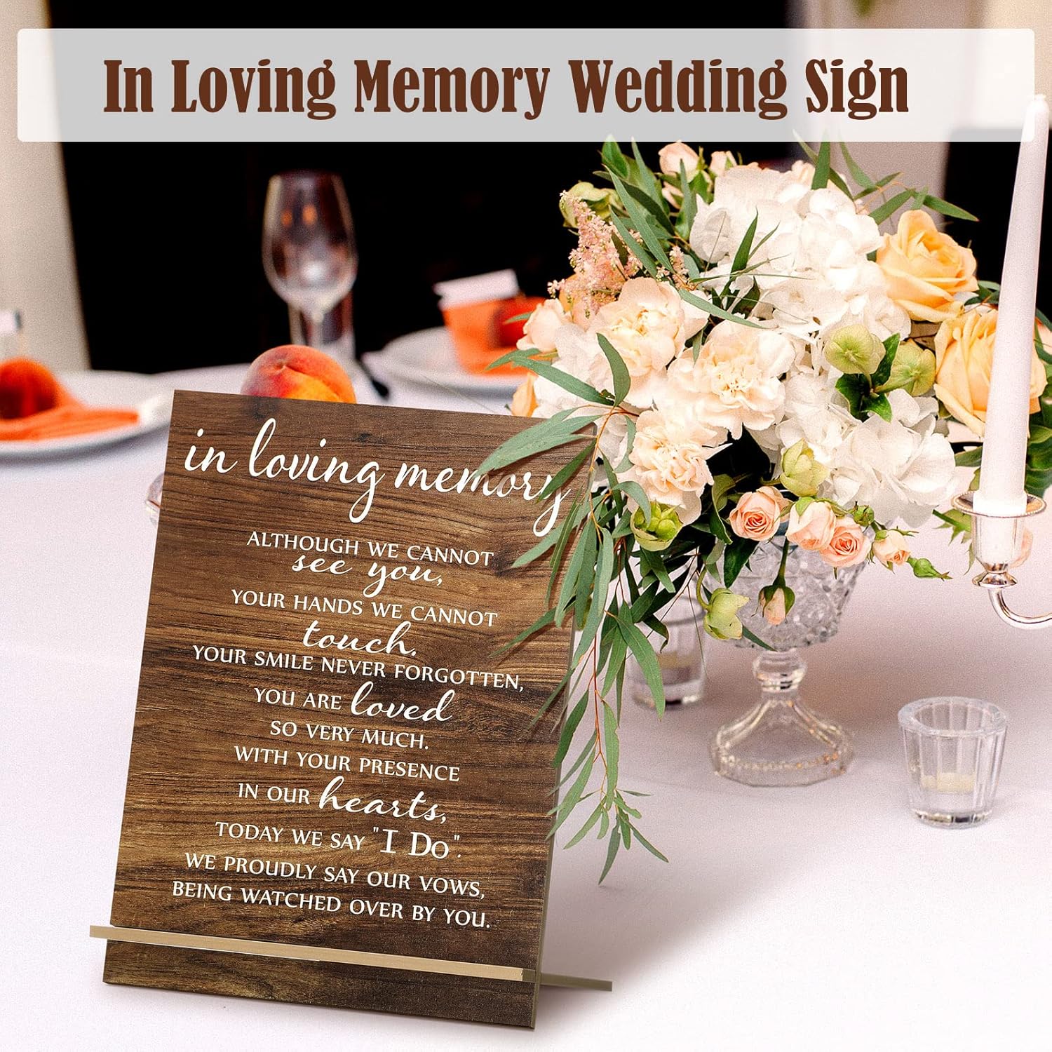 Chunful Memorial Wedding Sign Classic Wood Acrylic Decor