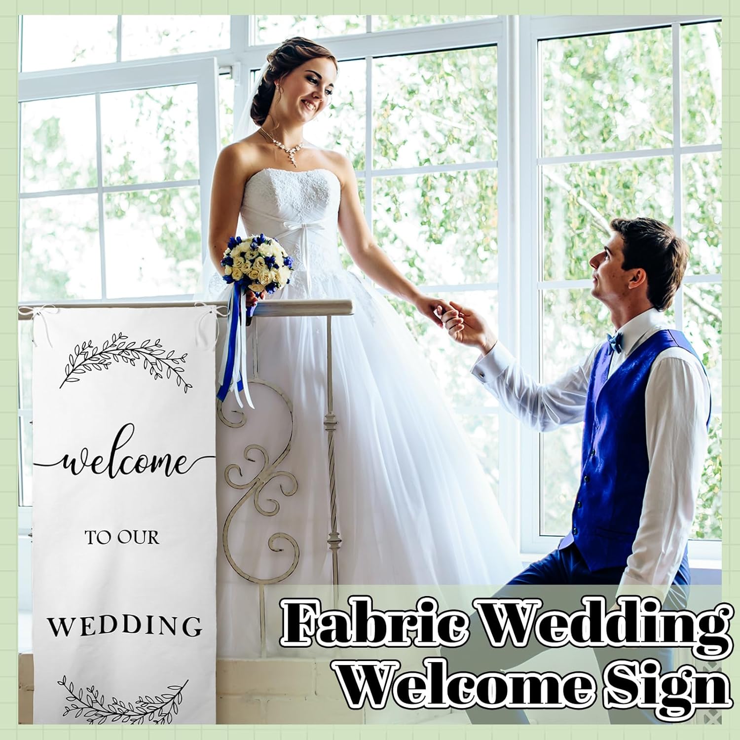 Yousoontic Rustic Wedding Welcome Sign Banner