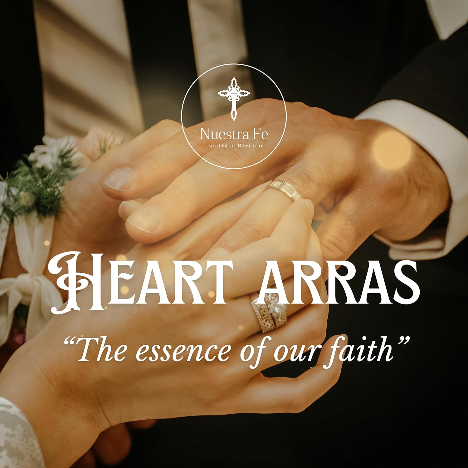 Catholic Wedding Arras Set with 13 Coins and Virgen de Guadalupe Image
