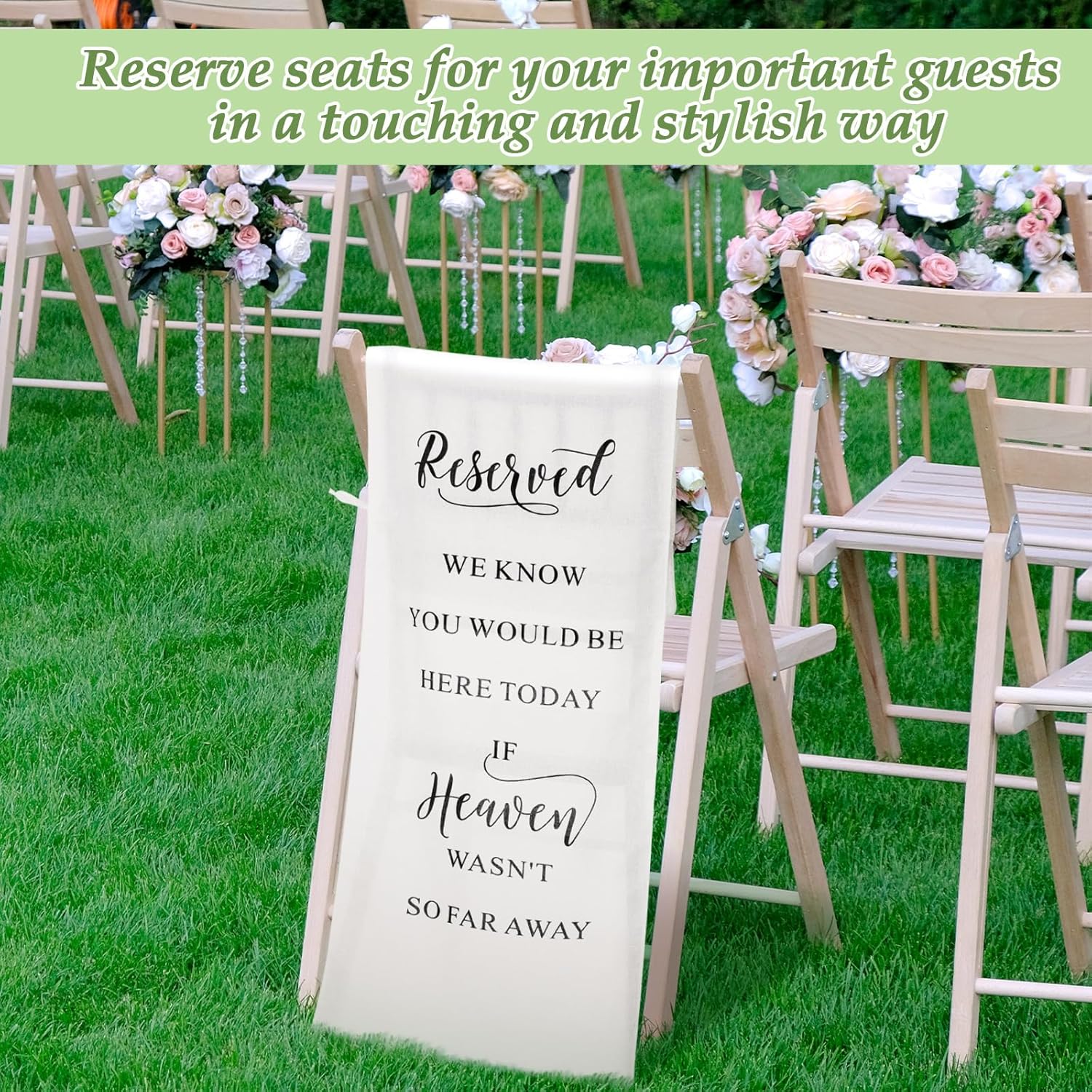 Loving Memory Wedding Chair Sign Banner Classic White