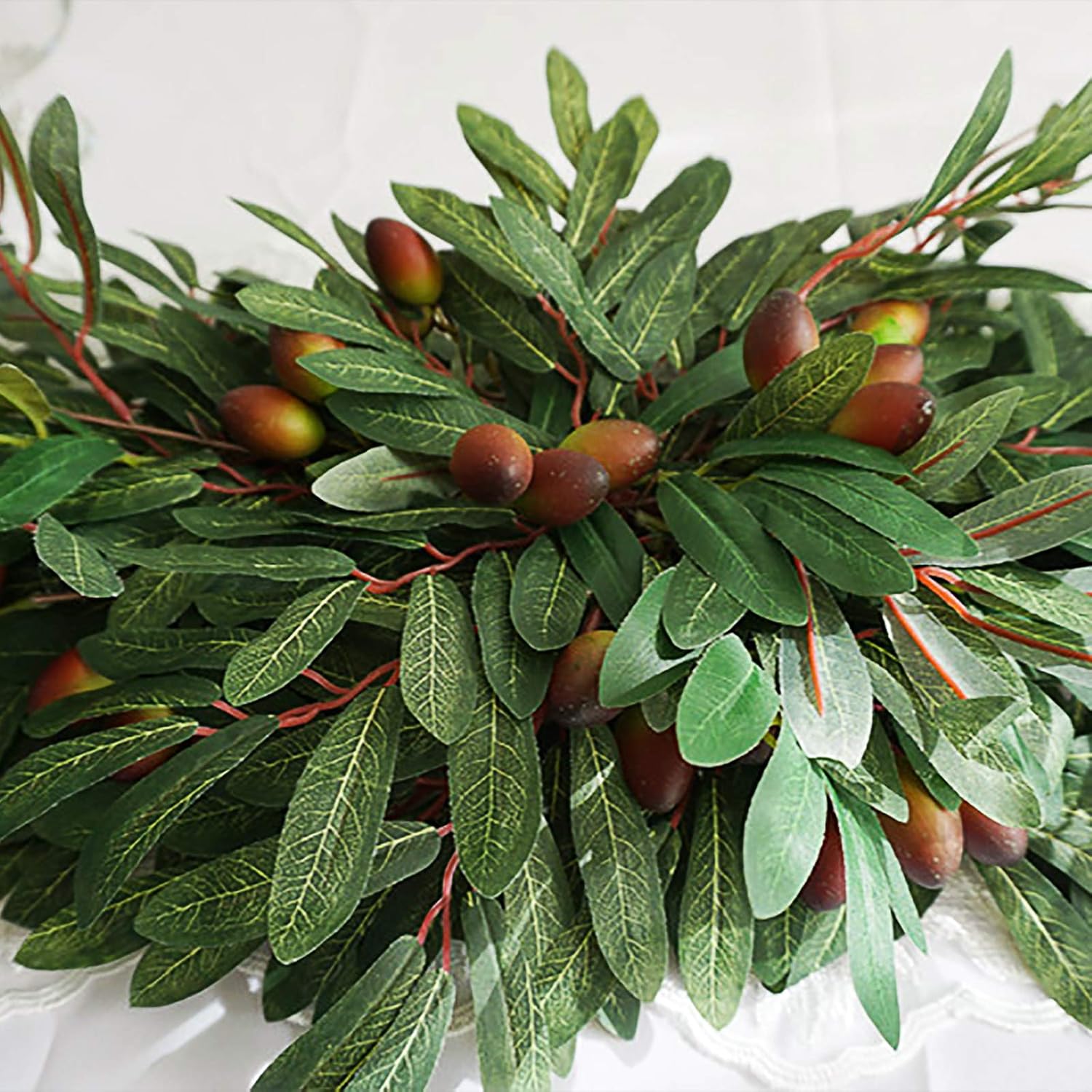 307in Artificial Olive Flower Swag Decorative Arch Wreath