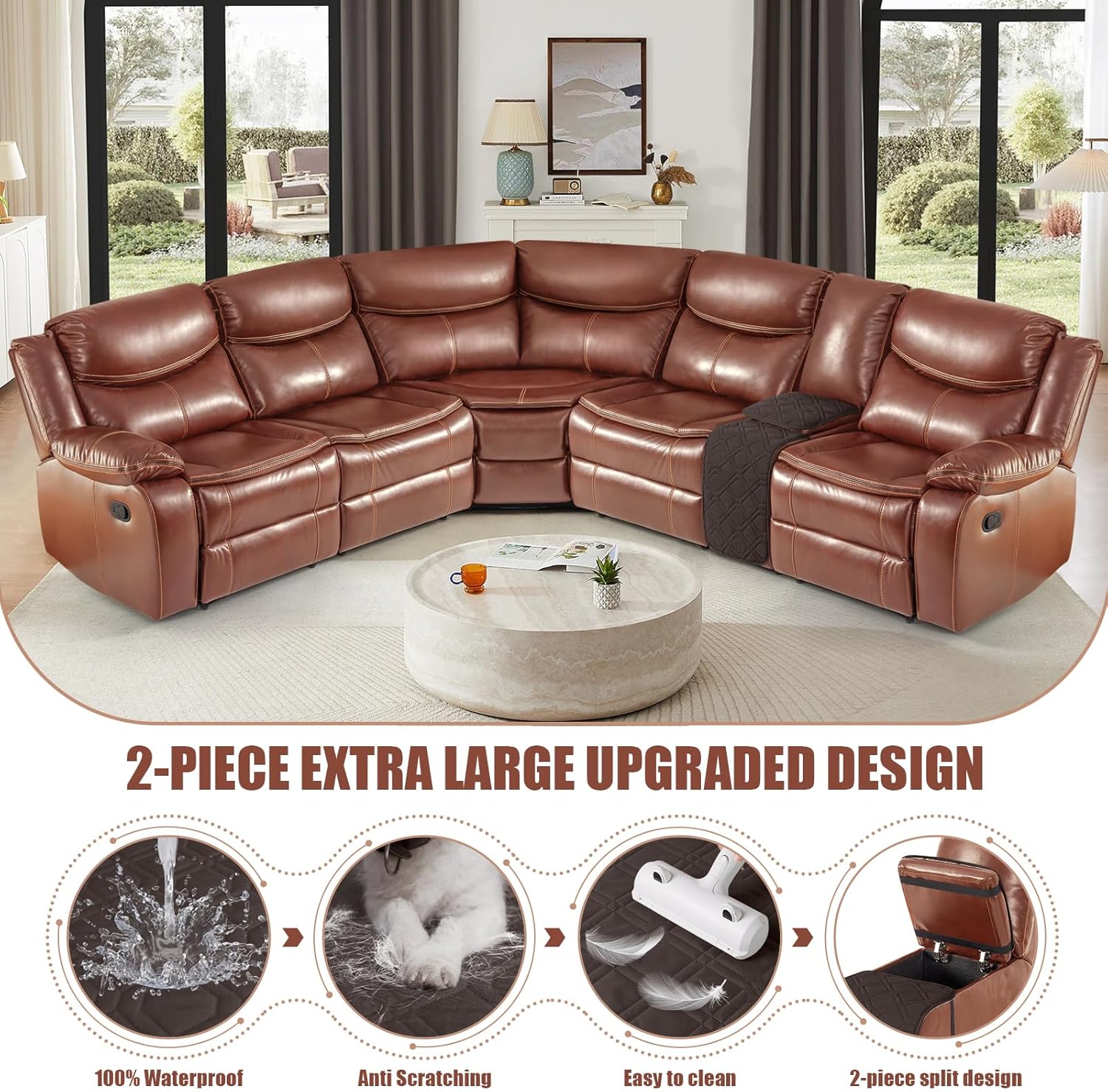 VANSOFY 5 Piece L Shape Sectional Couch Cover Set