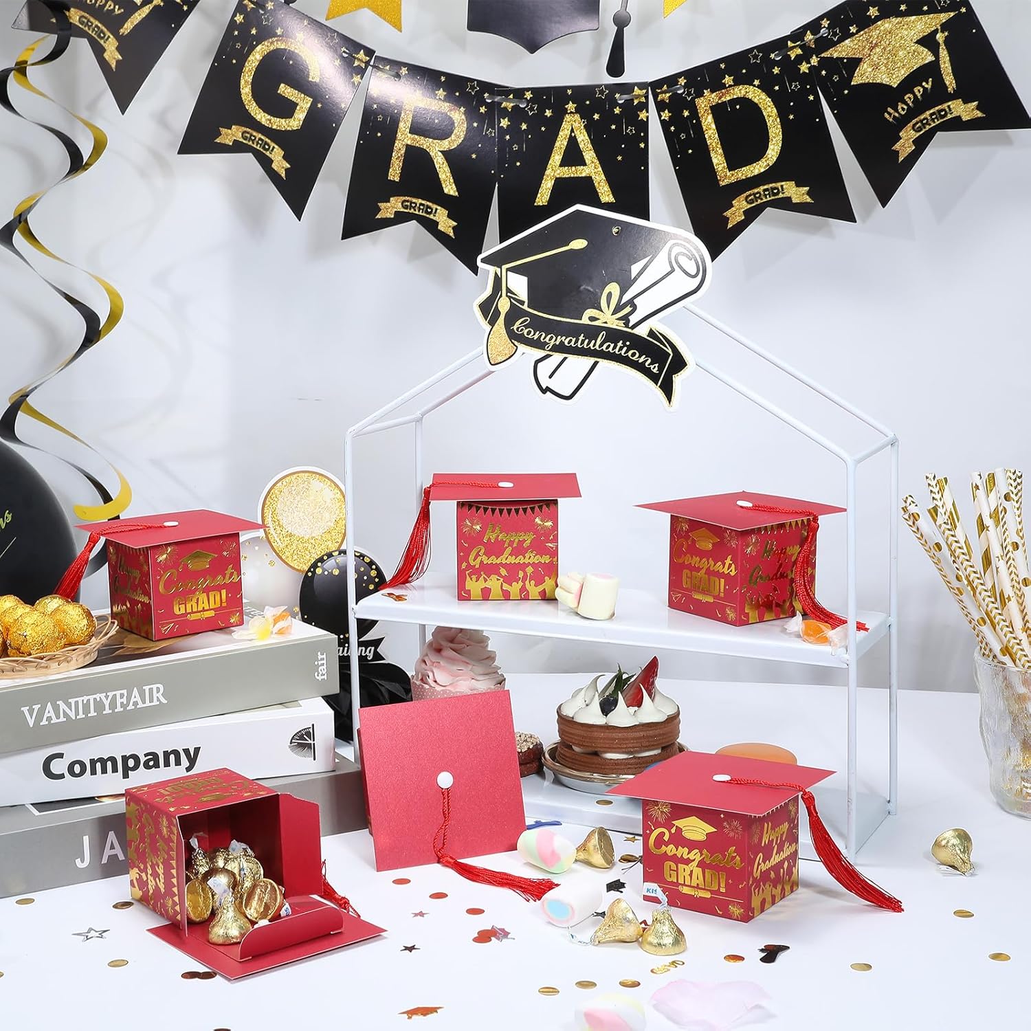 COTOPHER 36 Pack Mini Graduation Cap Gift Boxes with Tassel