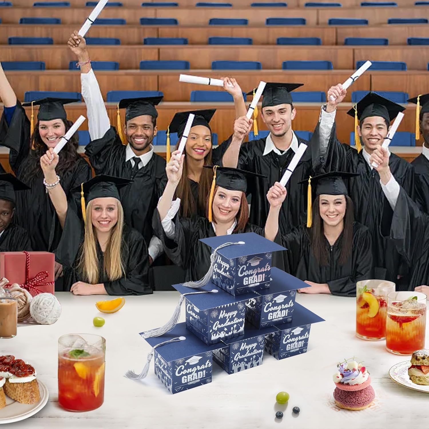 COTOPHER 36 Pack Mini Graduation Cap Gift Boxes