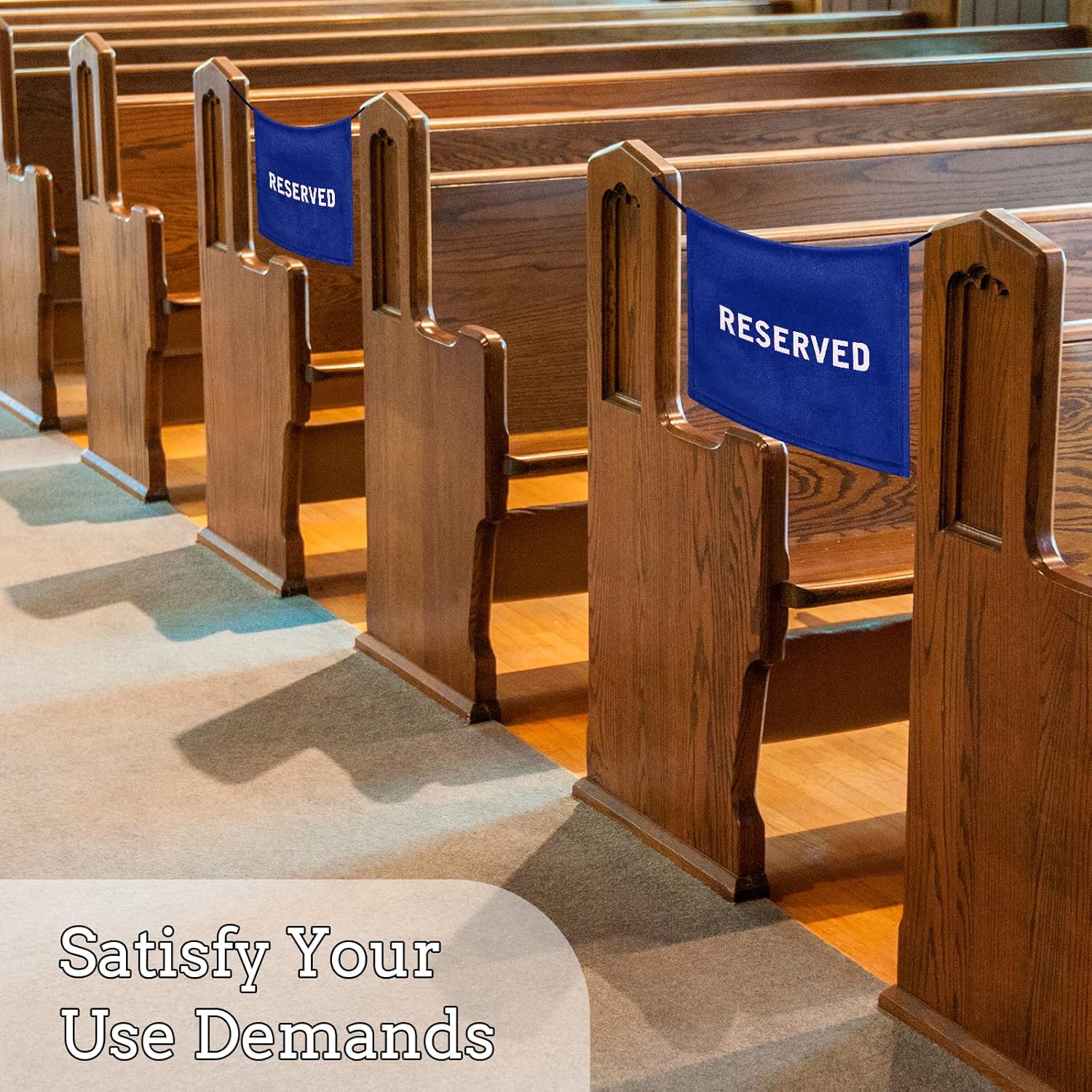 Tudomro Reserved Pew Signs Blue White 8 Pieces