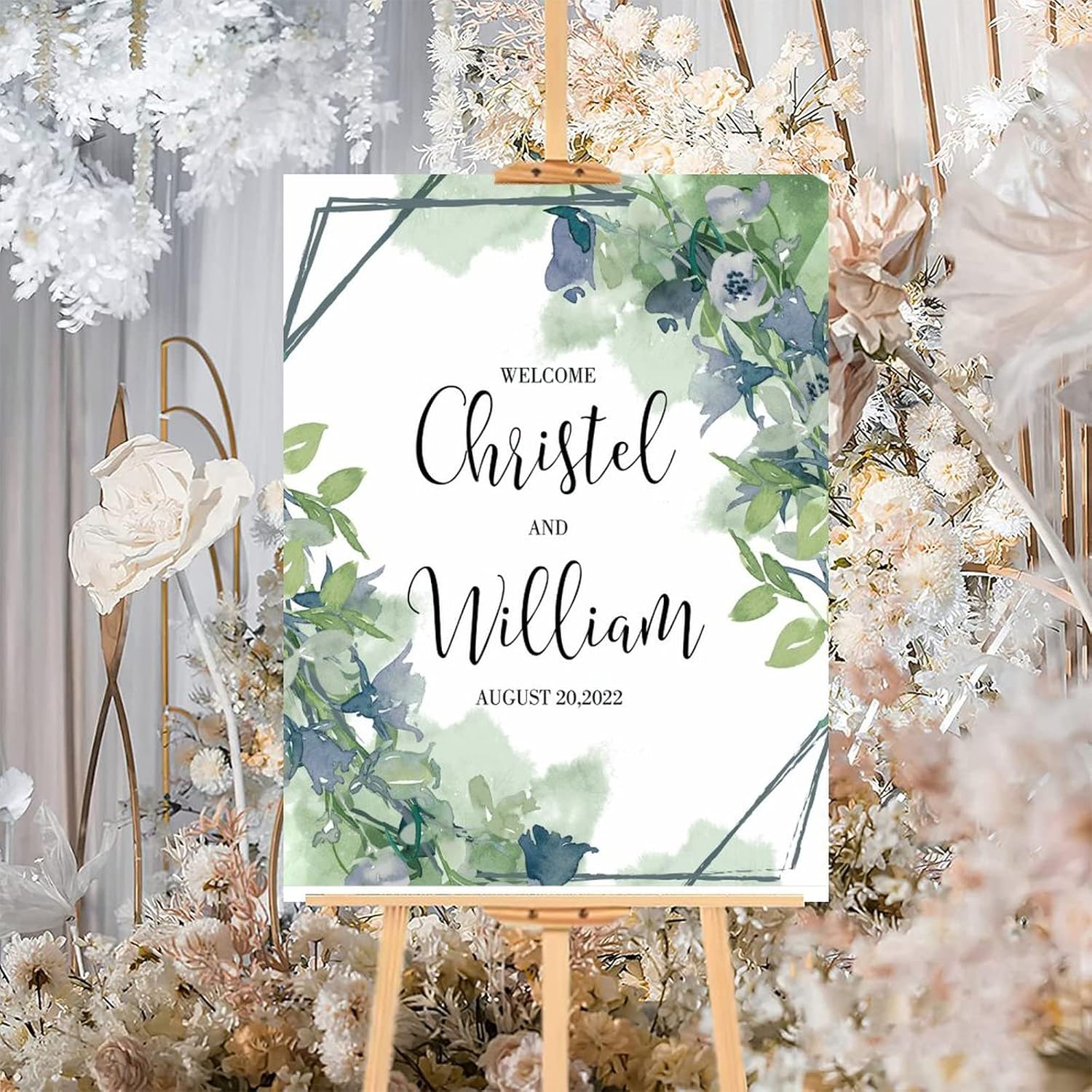 Alioyoit Personalized Wooden Wedding Welcome Sign