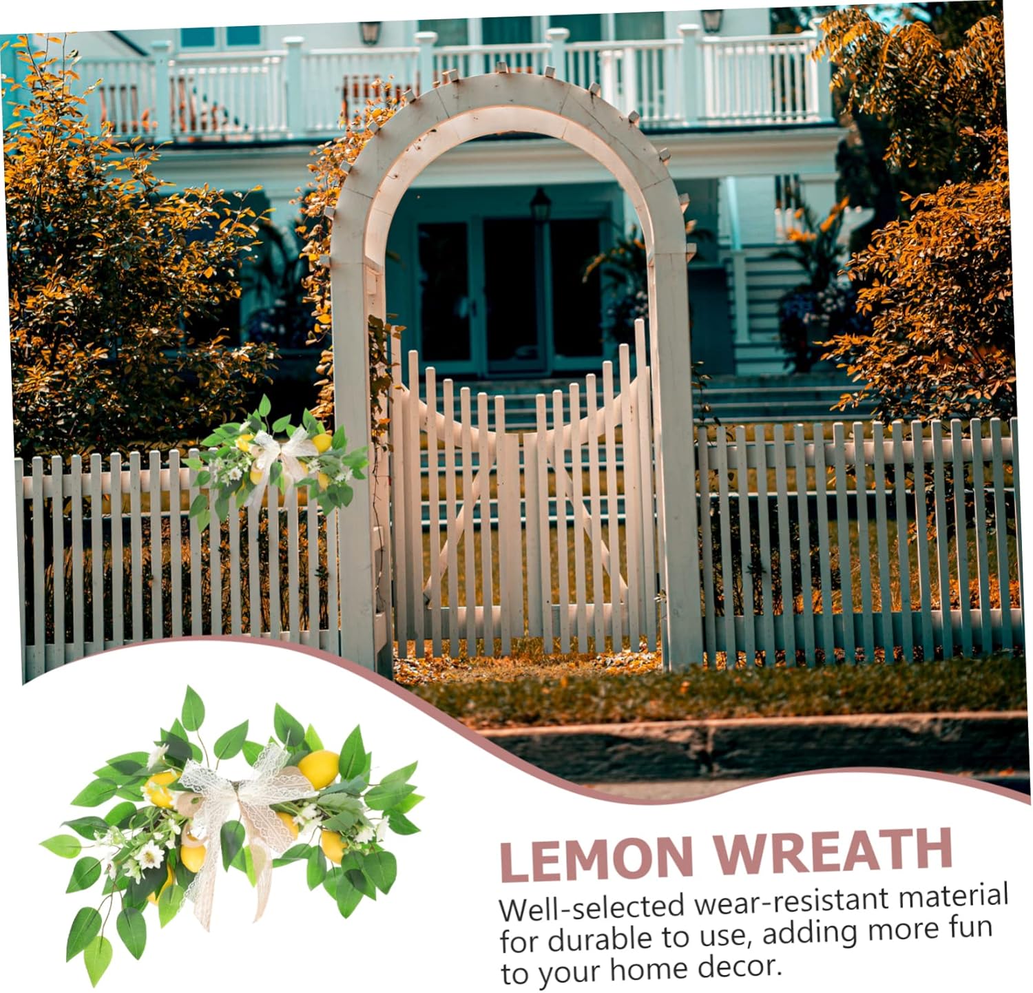 Lifelike Artificial Lemon Wreath for Summer Decor