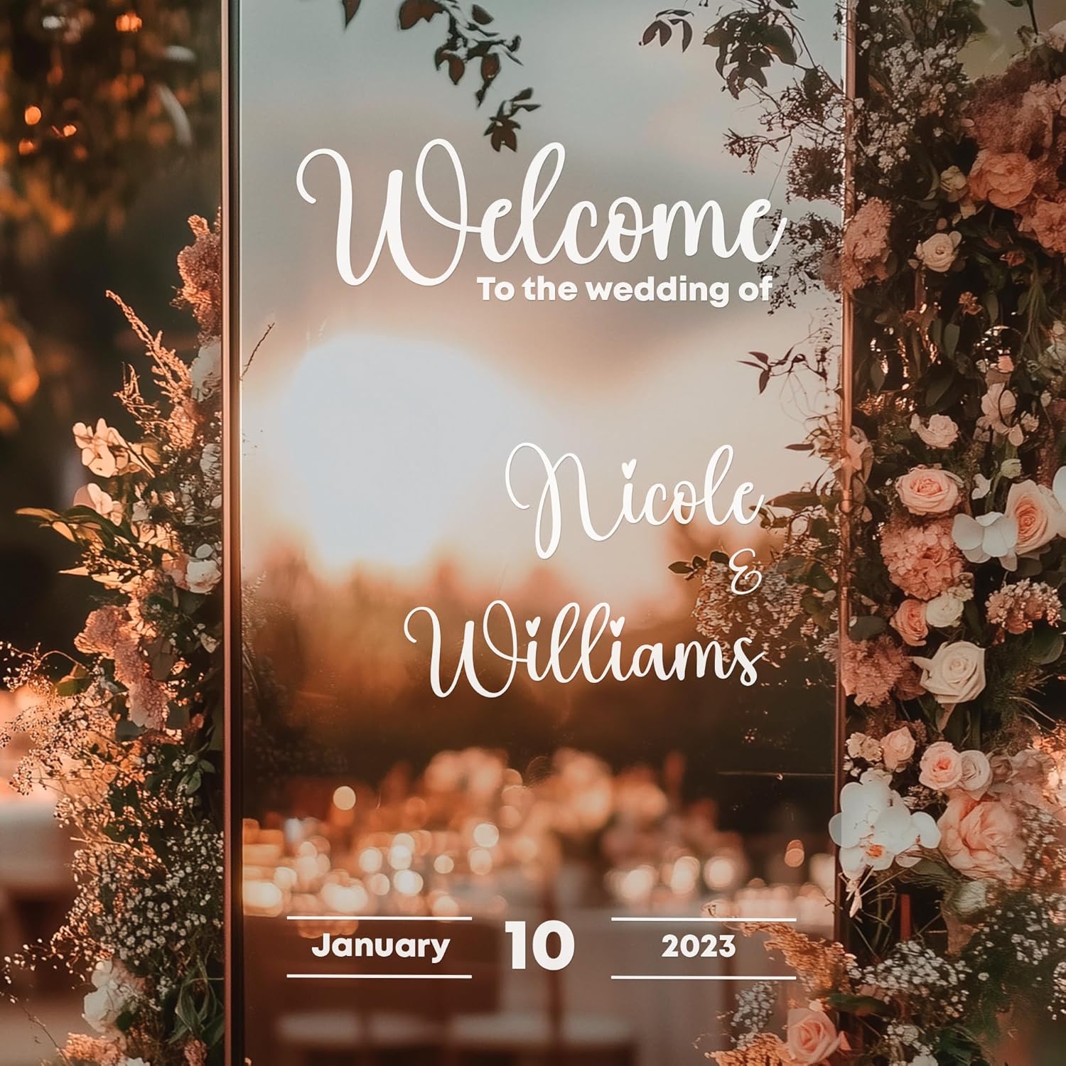 EGD Custom Wedding Mirror Welcome Sign
