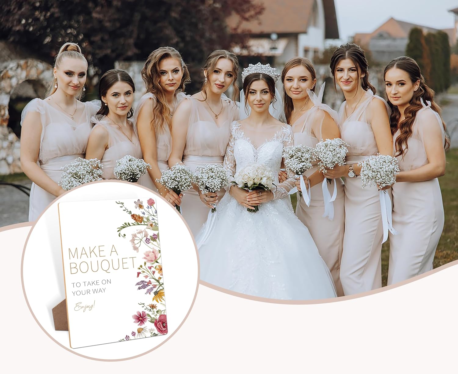 Modern Wedding Wooden Sign with Stand 8x11 Inch