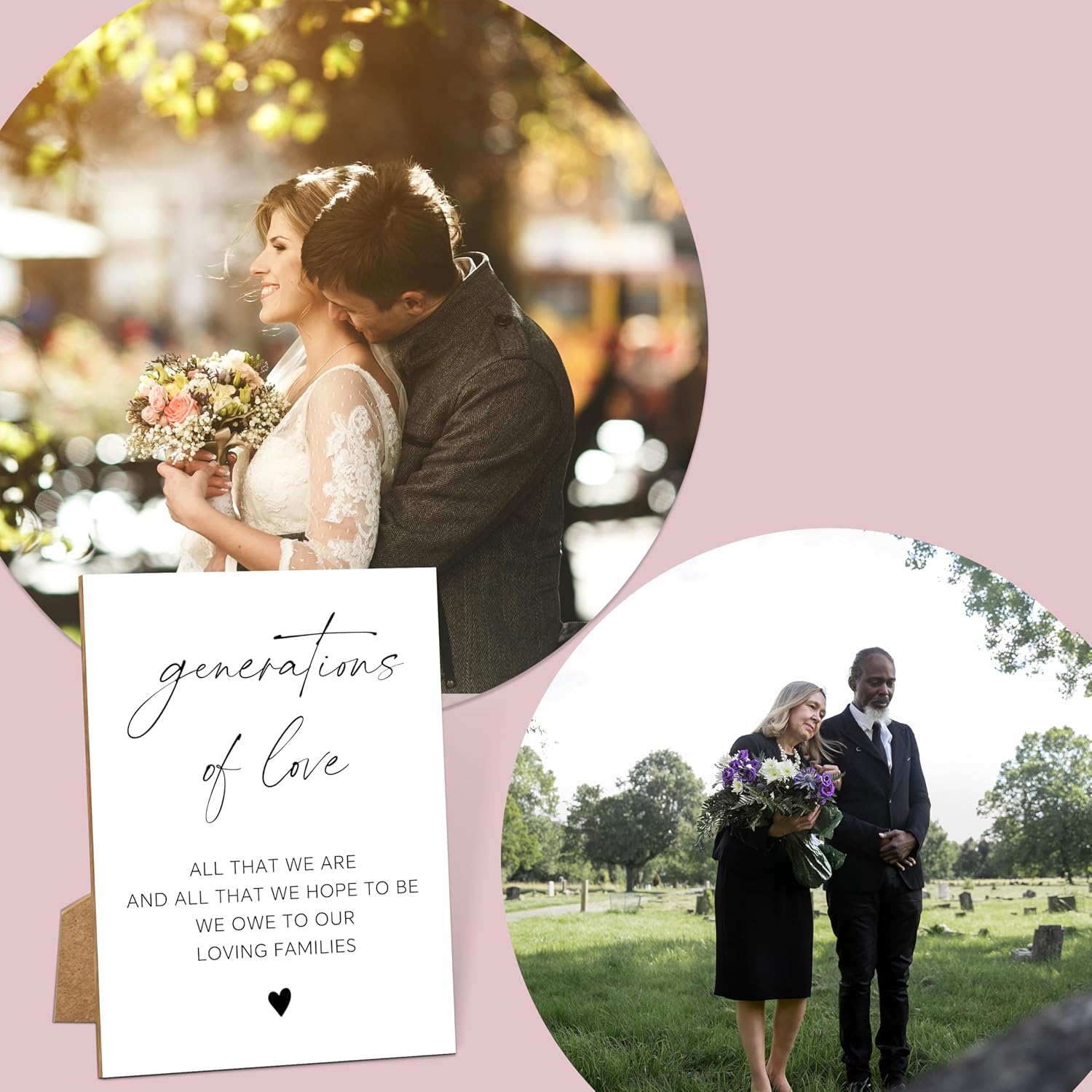 Wedding Memorial Wooden Sign with Stand 11x8
