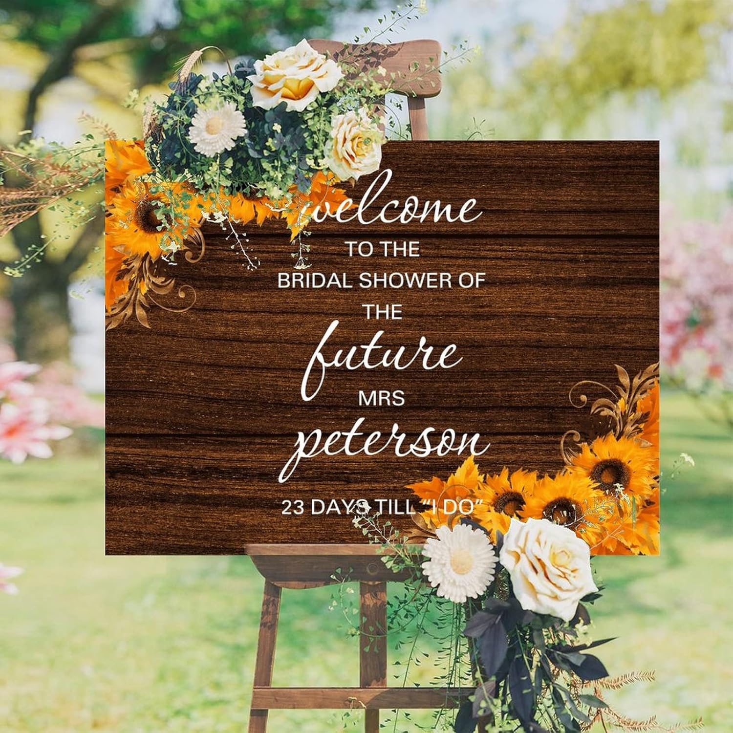 Alioyoit 12x16 Inch Wood Wedding Welcome Sign
