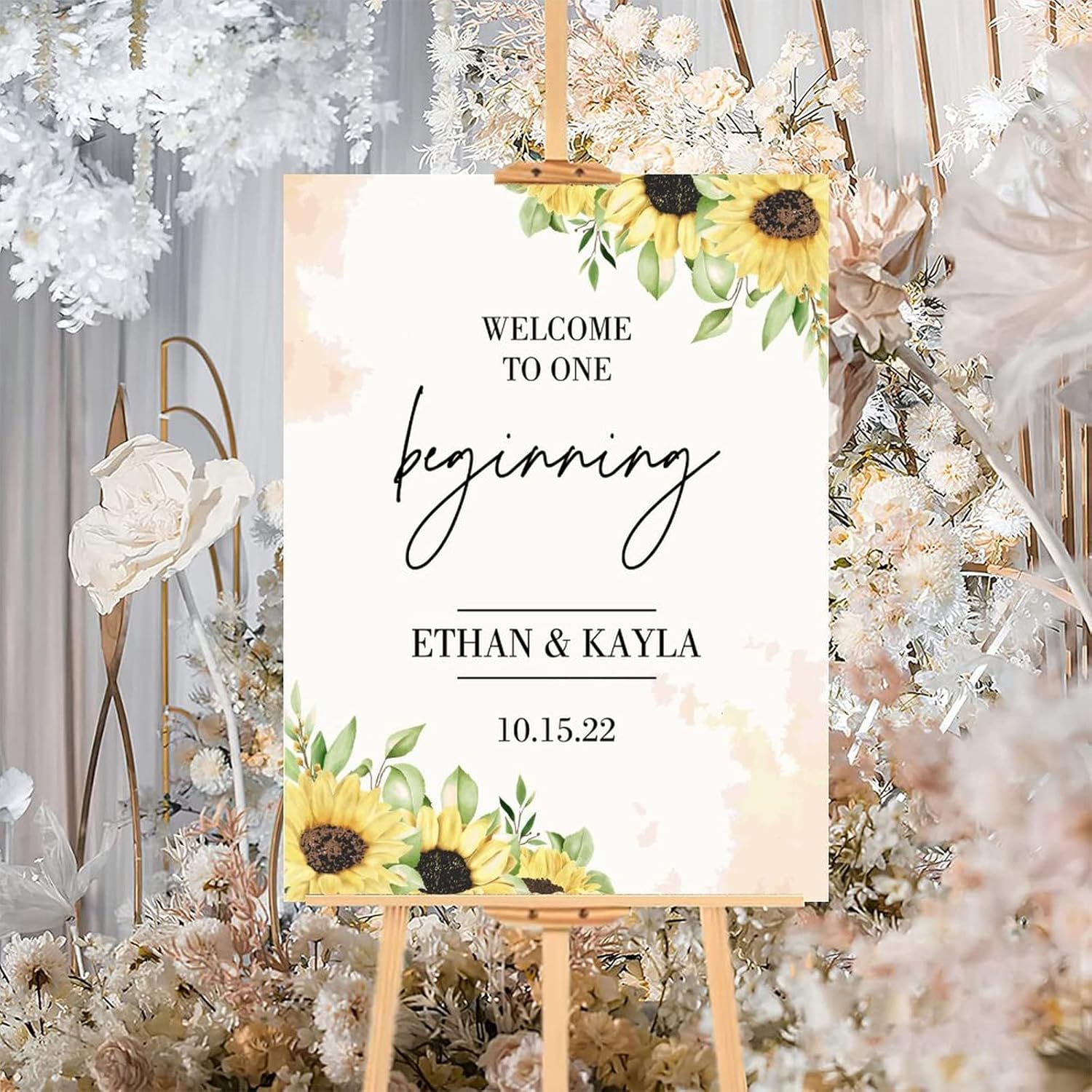 Alioyoit Personalized Wood Wedding Welcome Sign